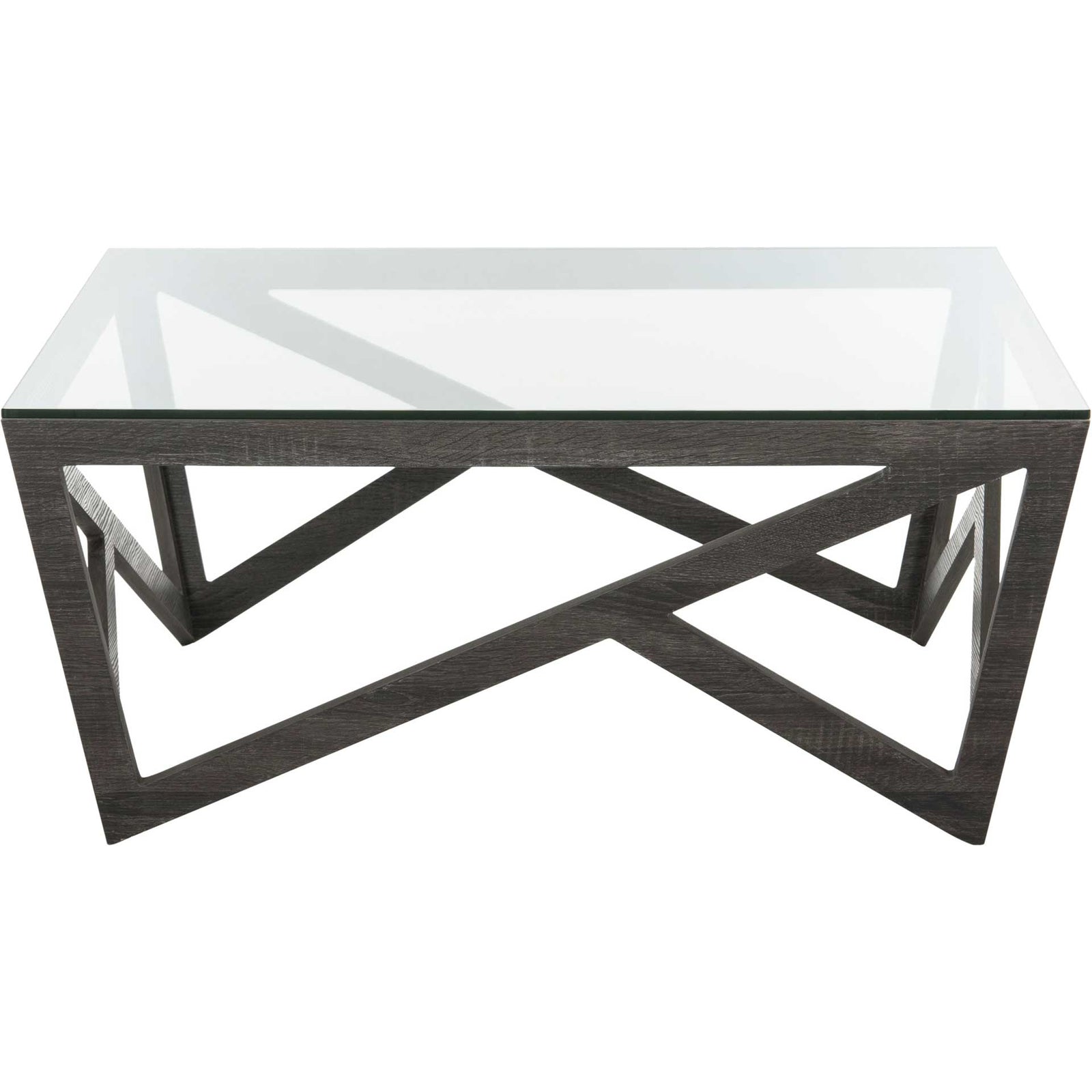 Raylee Glass Top Coffee Table Dark Gray