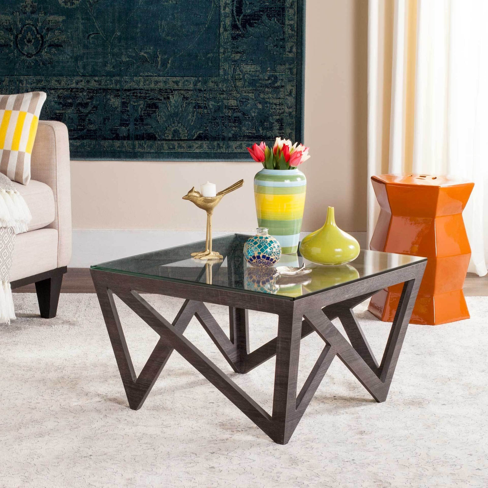 Raina Glass Top Coffee Table