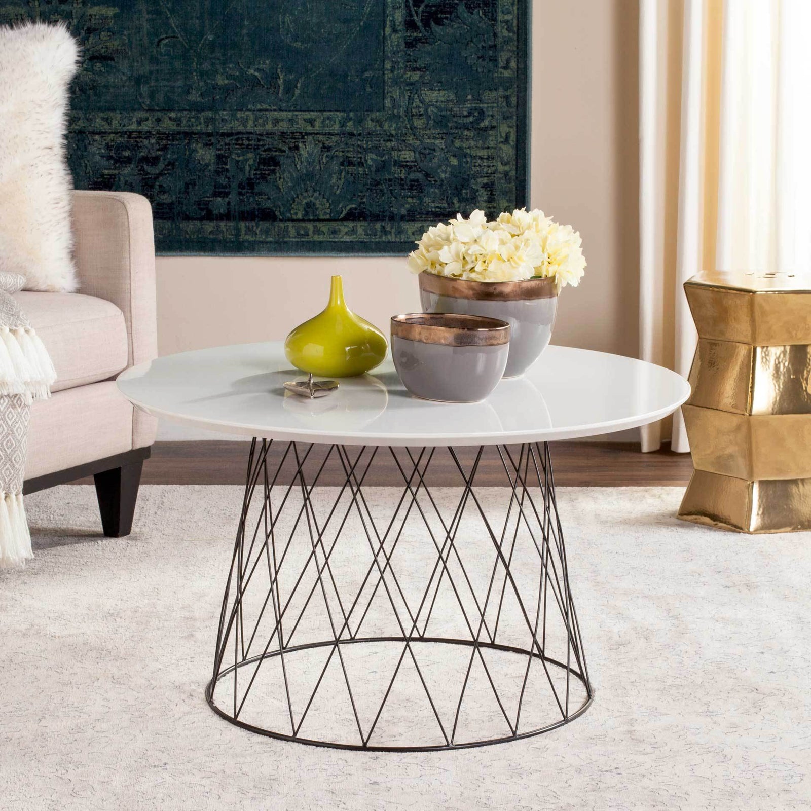 Rocky Lacquer Coffee Table White/Black