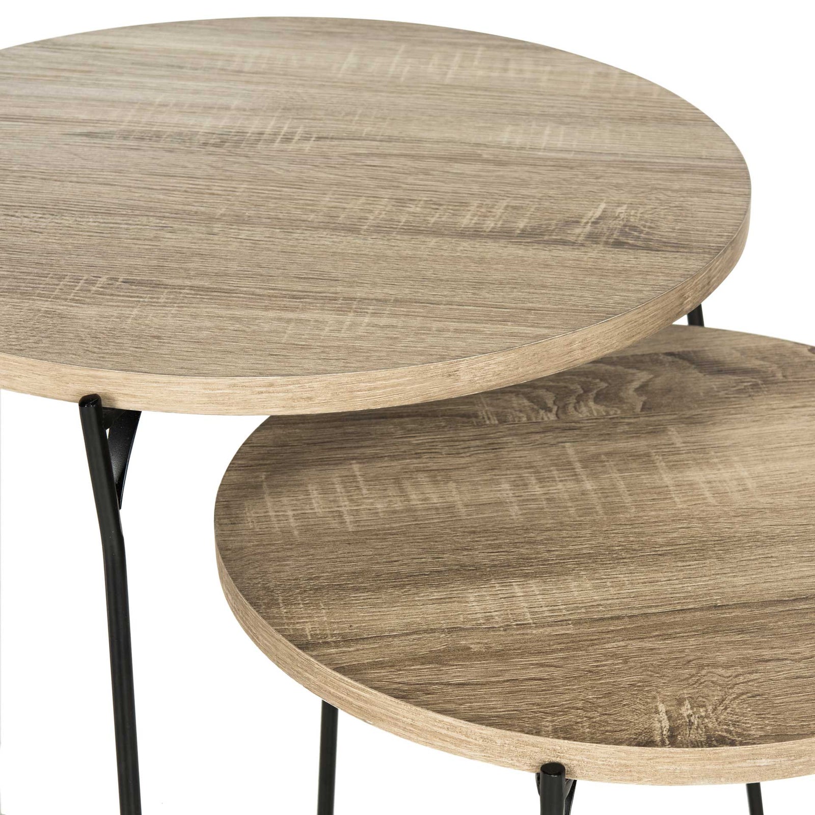 Rylan Stacking End Table Light Oak/Black