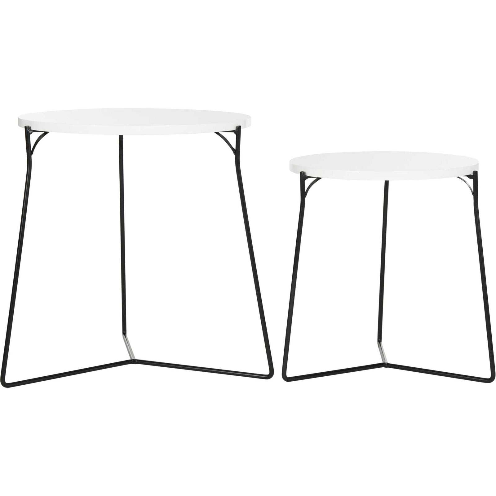 Rylan Lacquer Stacking End Table White/Black