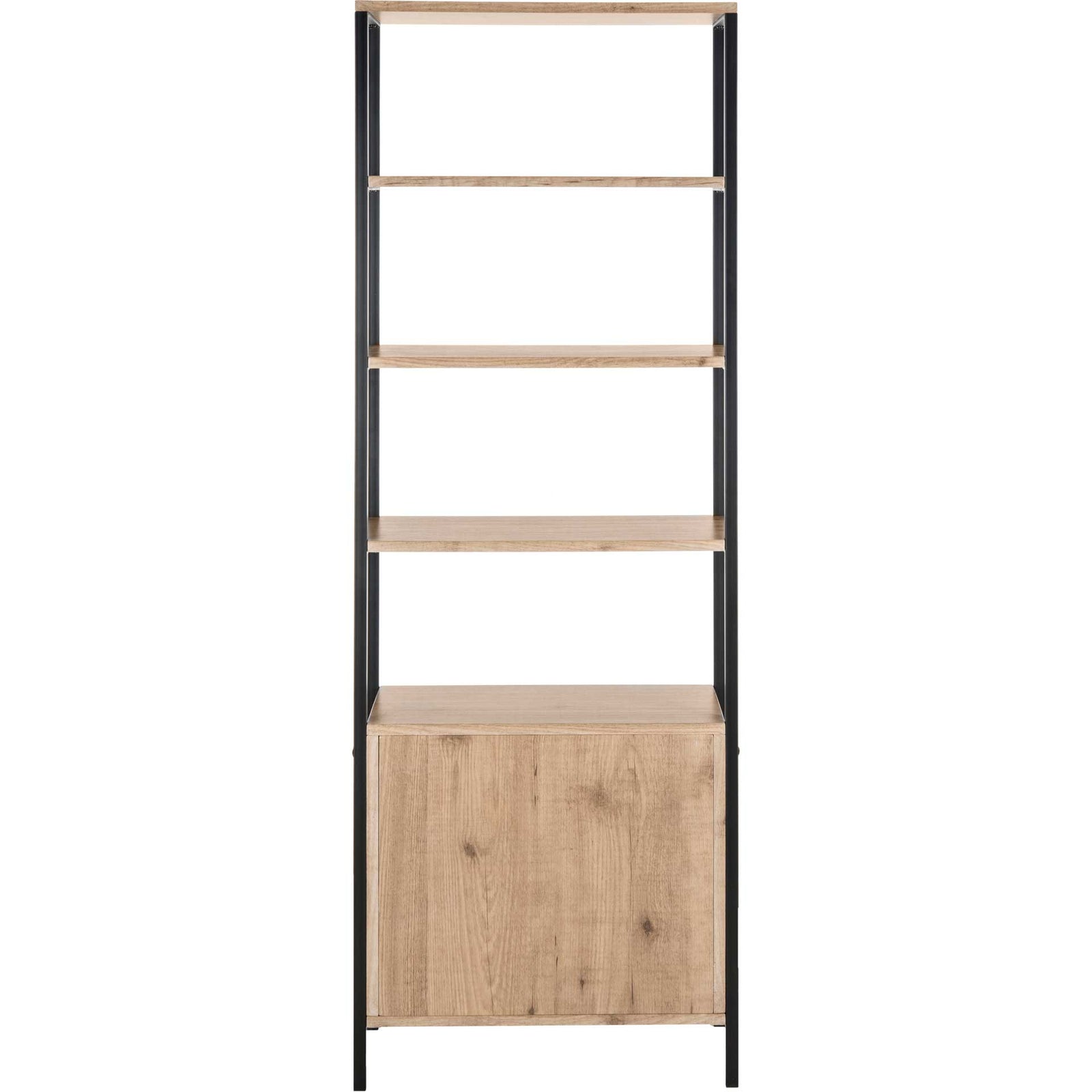 Natalia Retro Mid Century Wood Etagere Oak/Black