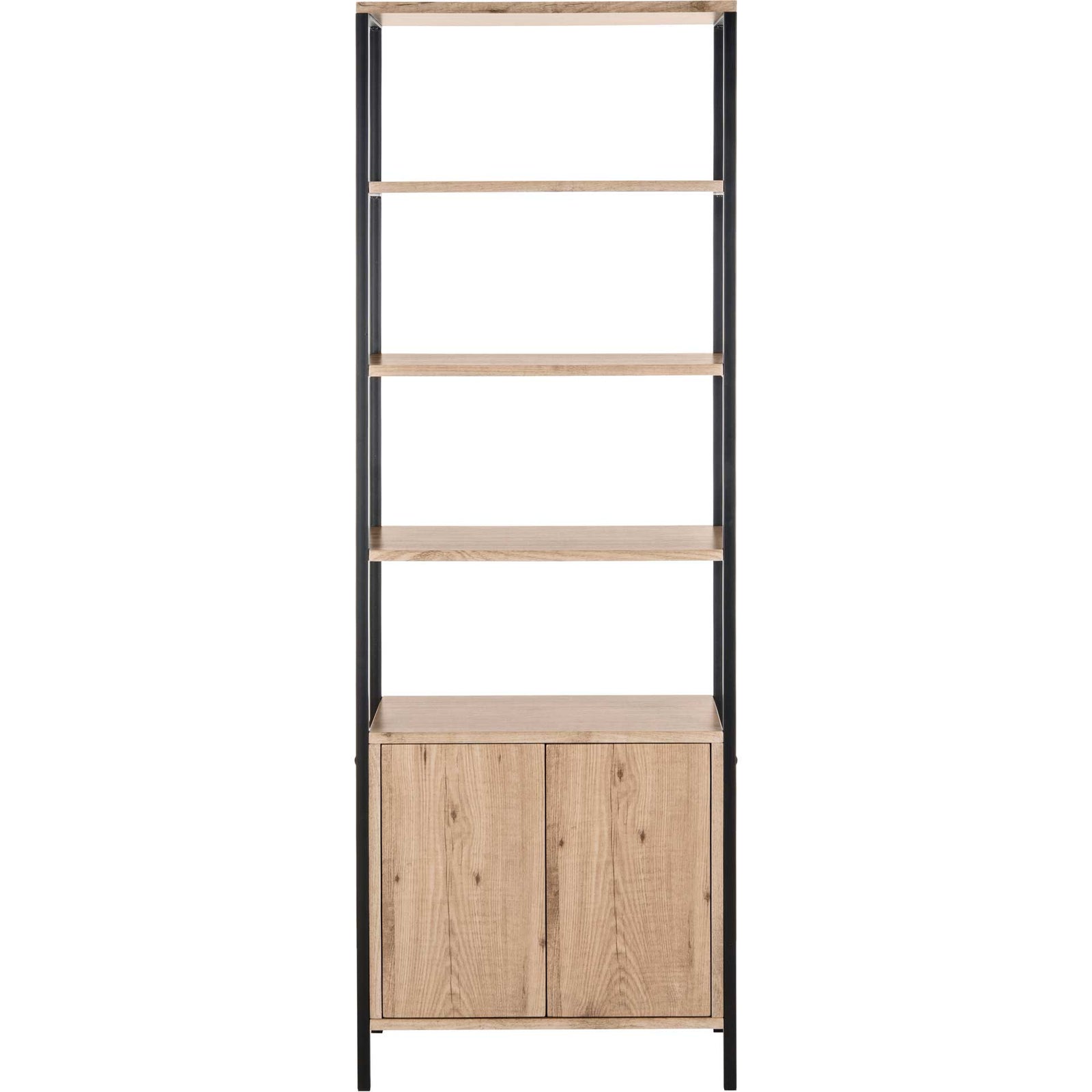 Natalia Retro Mid Century Wood Etagere Oak/Black