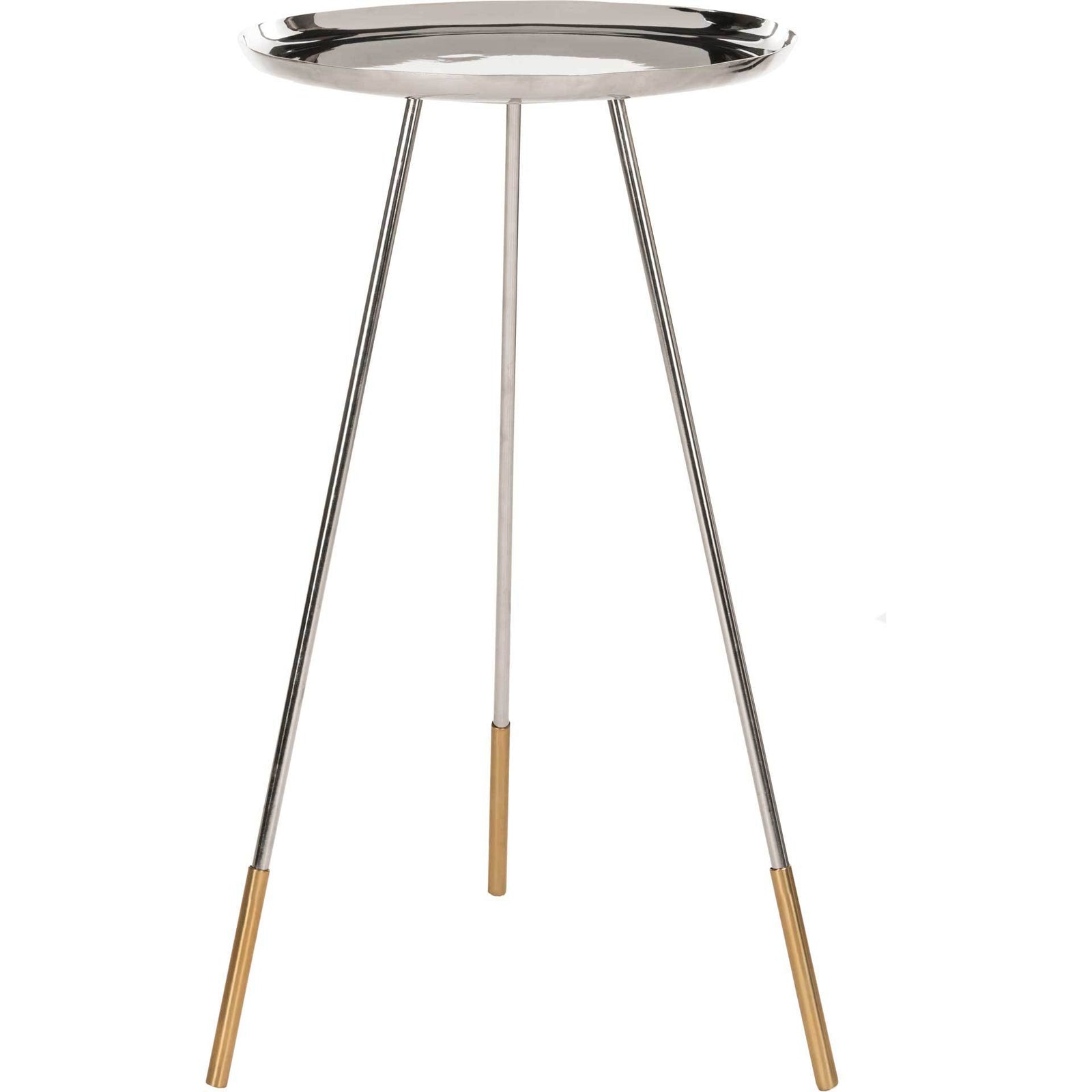 Cain Tri Leg Side Table Nickel/Gold