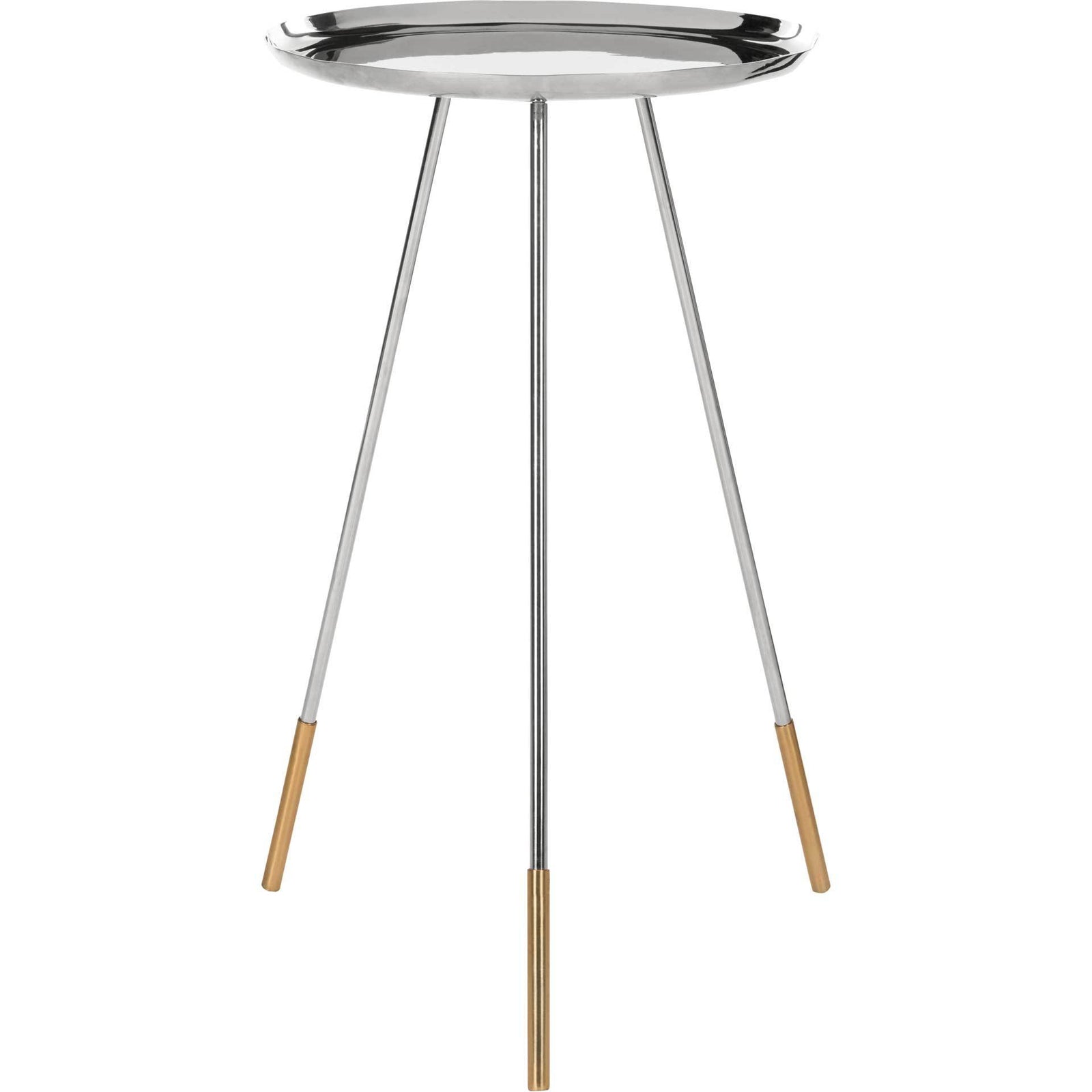 Cain Tri Leg Side Table Nickel/Gold