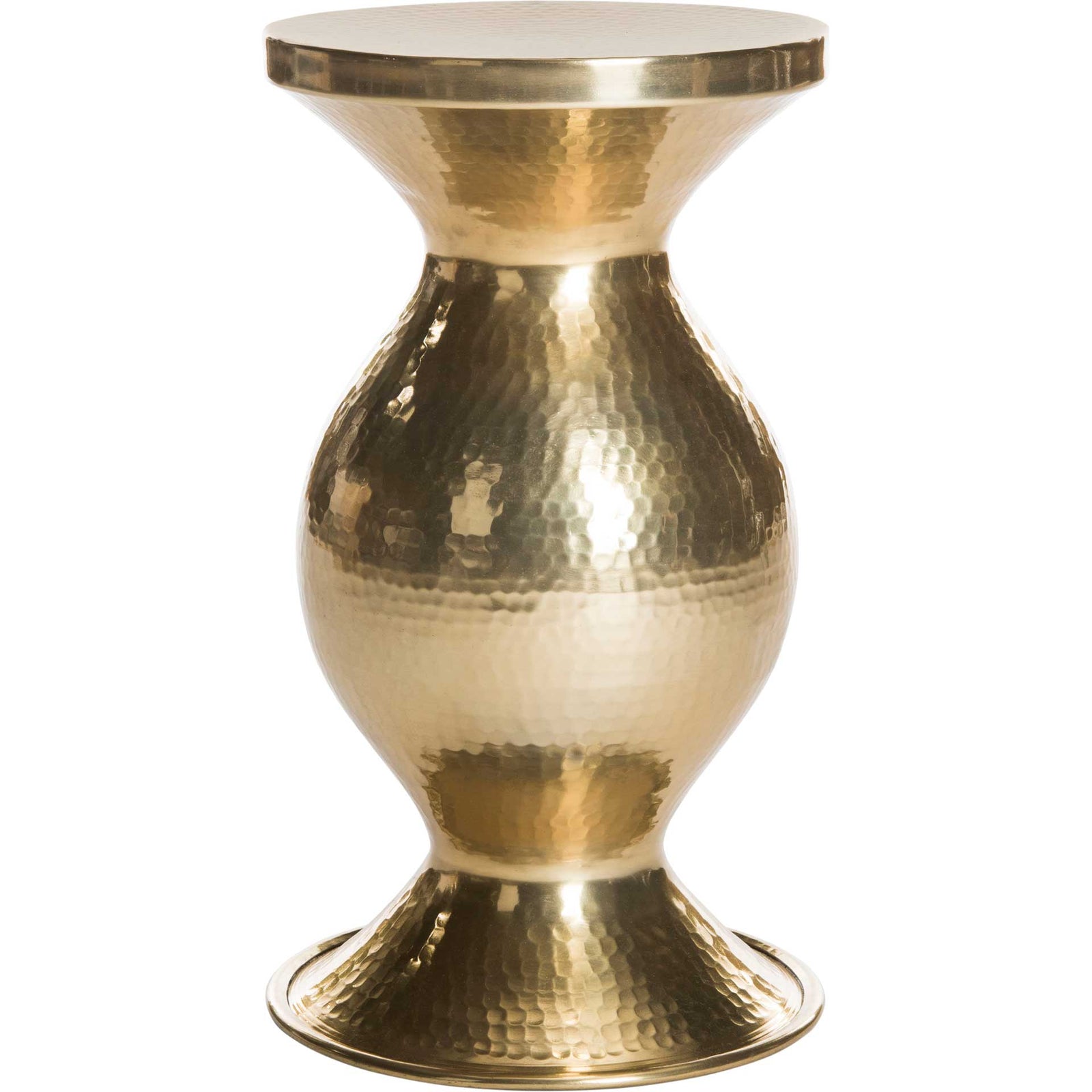 James Hammered End Table Antique Brass