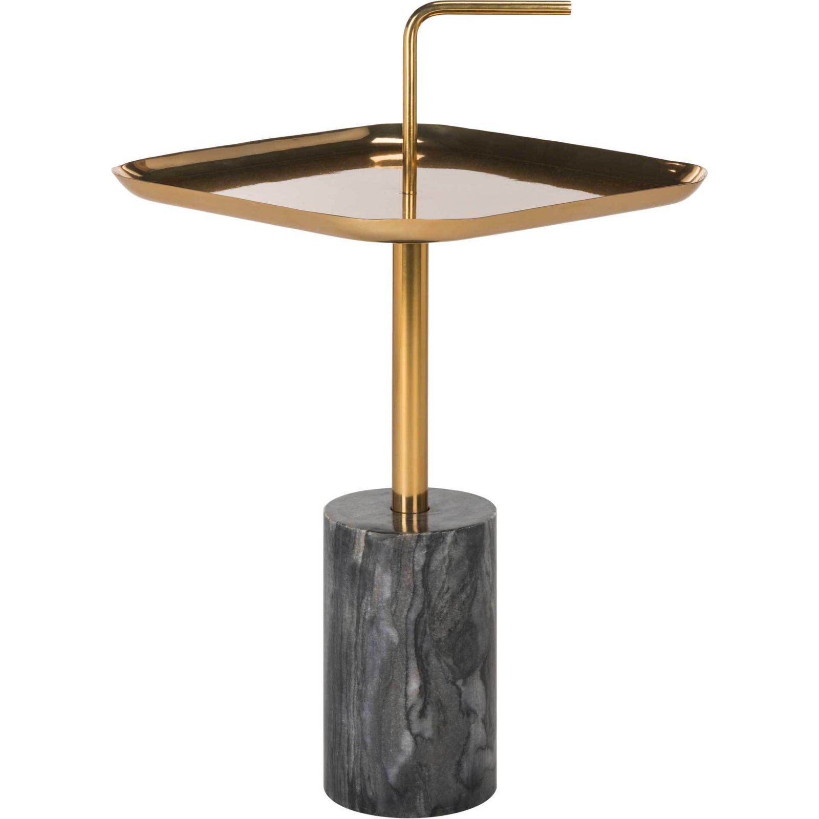 Ariana Square Brass Top Side Table