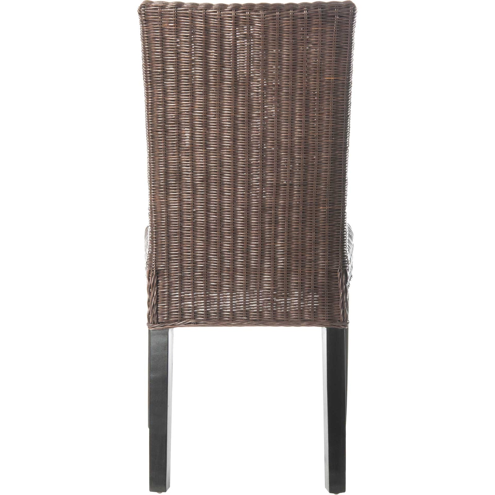 Simple Wicker Side Chair Dark Brown (Set of 2)