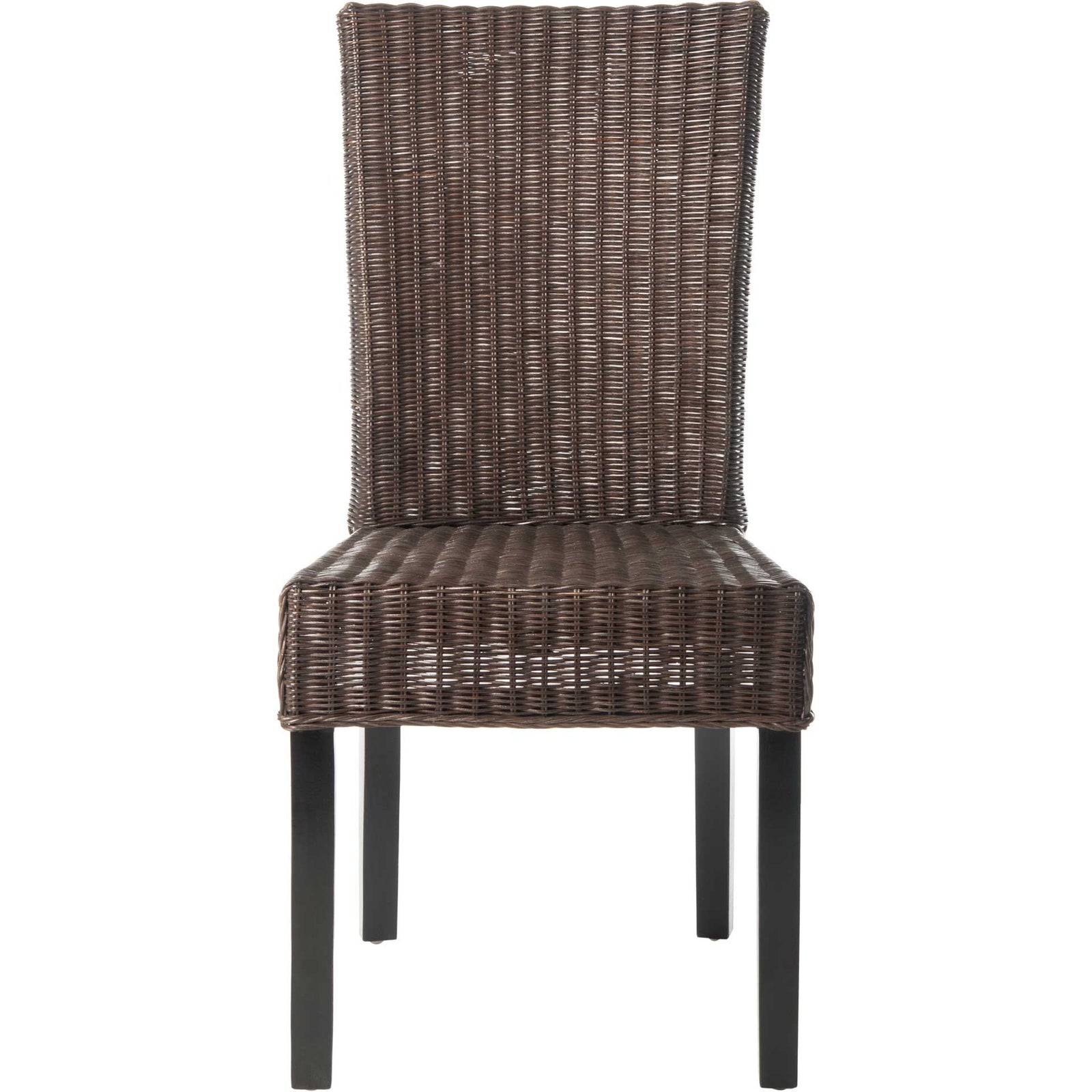 Simple Wicker Side Chair Dark Brown (Set of 2)