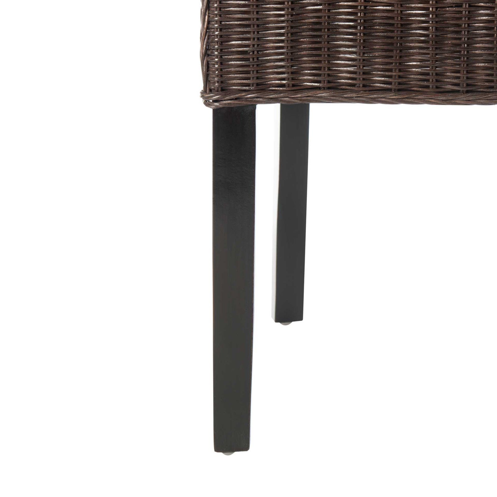 Simple Wicker Side Chair Dark Brown (Set of 2)
