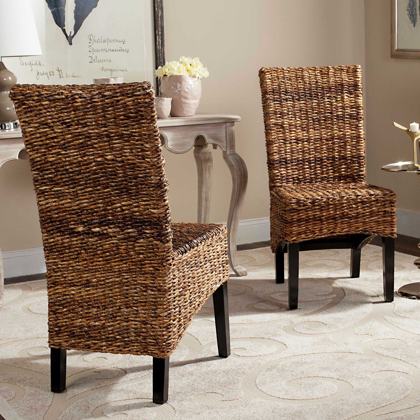 Simple Wicker Side Chair Brown/Colonial (Set of 2)
