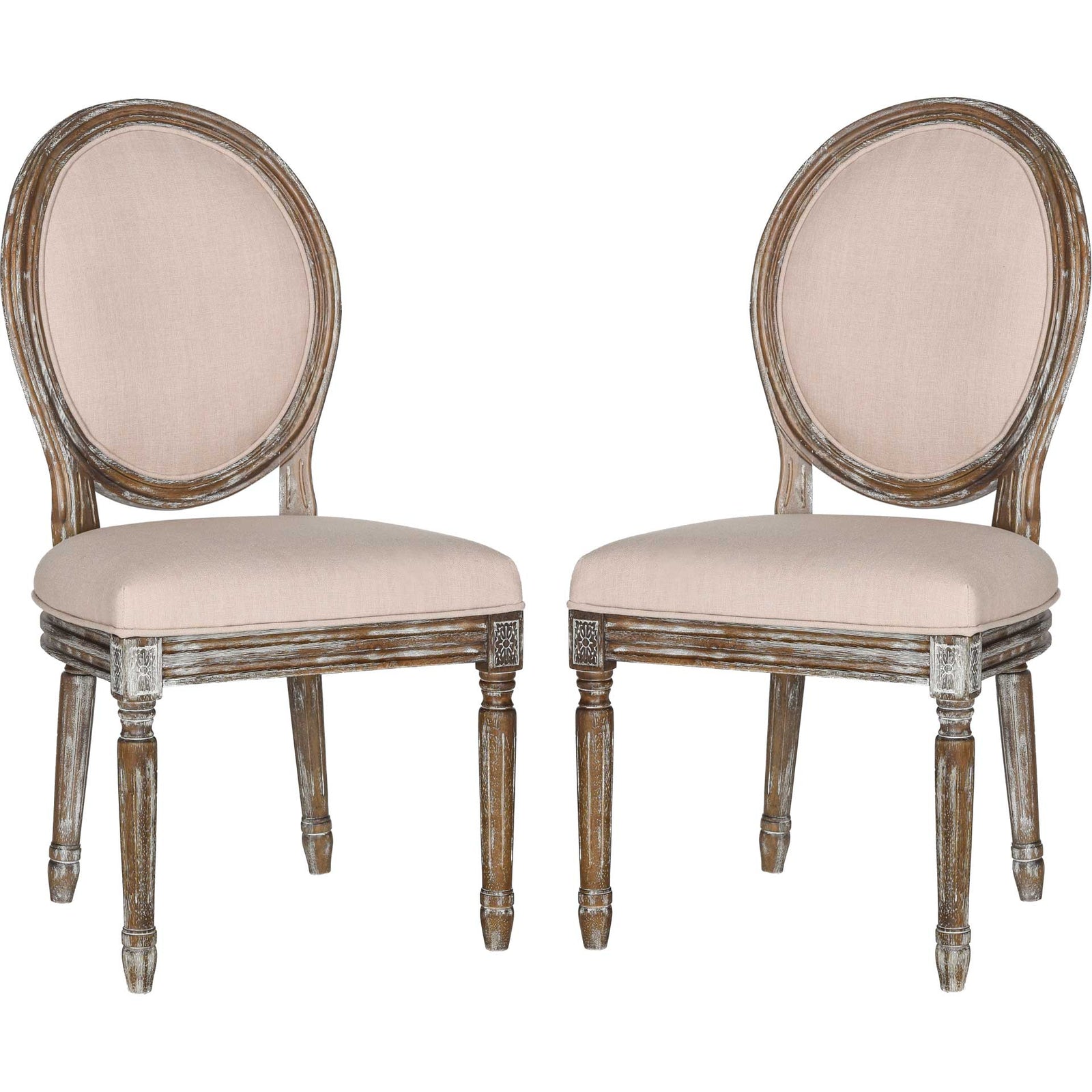 Holden Side Chair Beige/Rustic Oak (Set of 2)