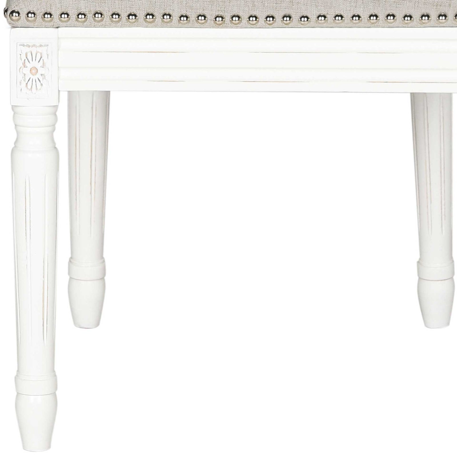 Burst Linen Side Chair Light Gray/Cream (Set of 2)