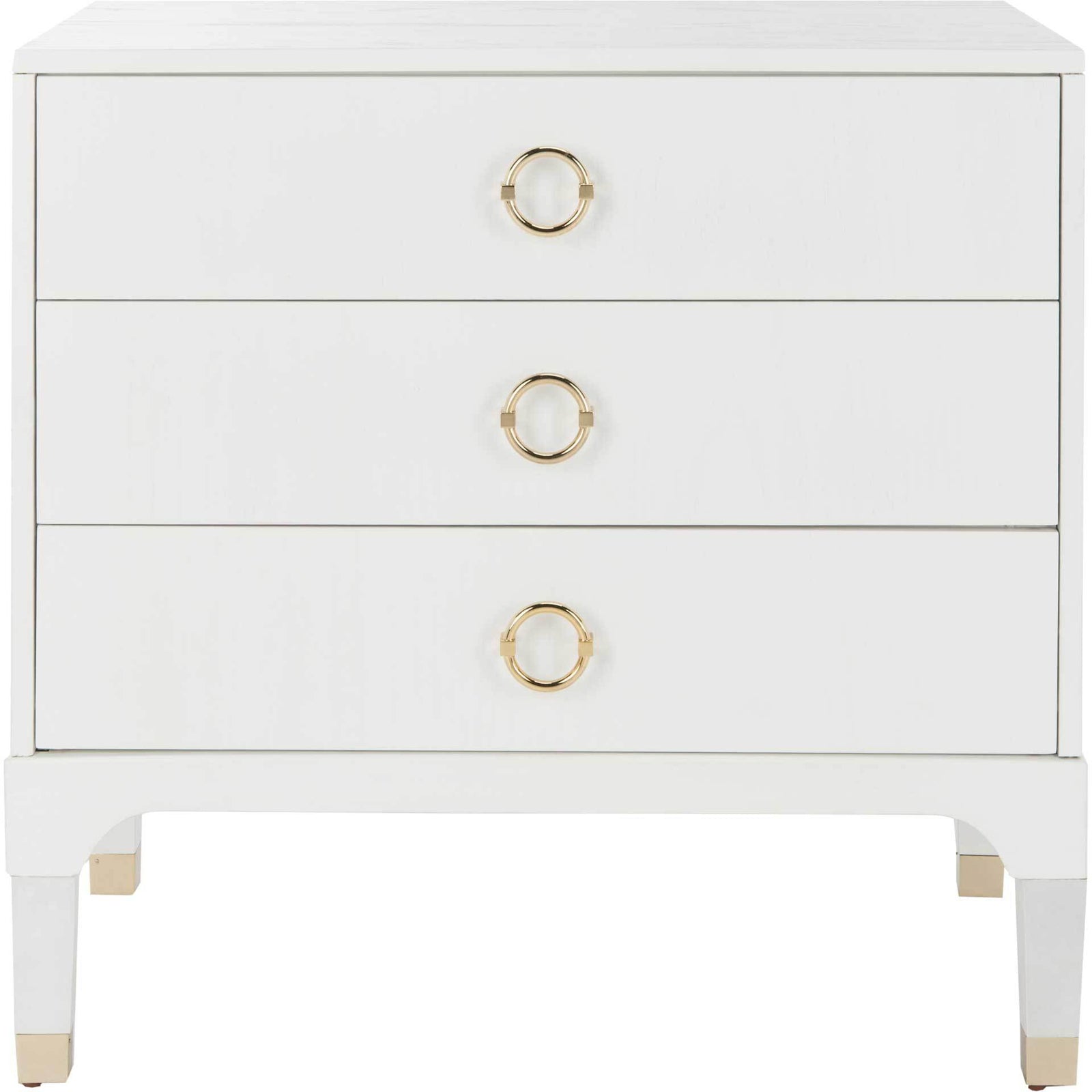 Lorenzo 3 Drawer Contemporary Nightstand White