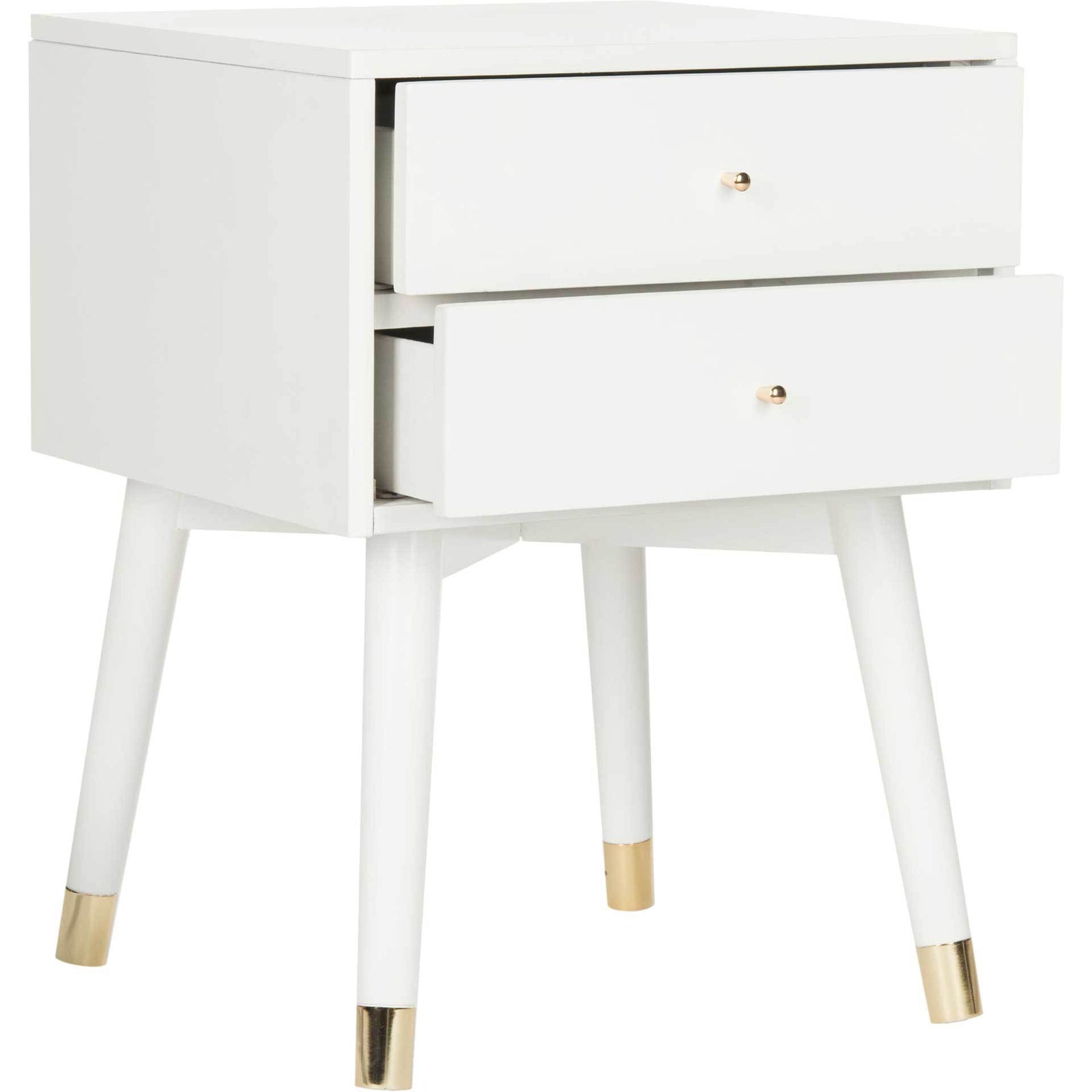 Lydia Gold Cap Nightstand White