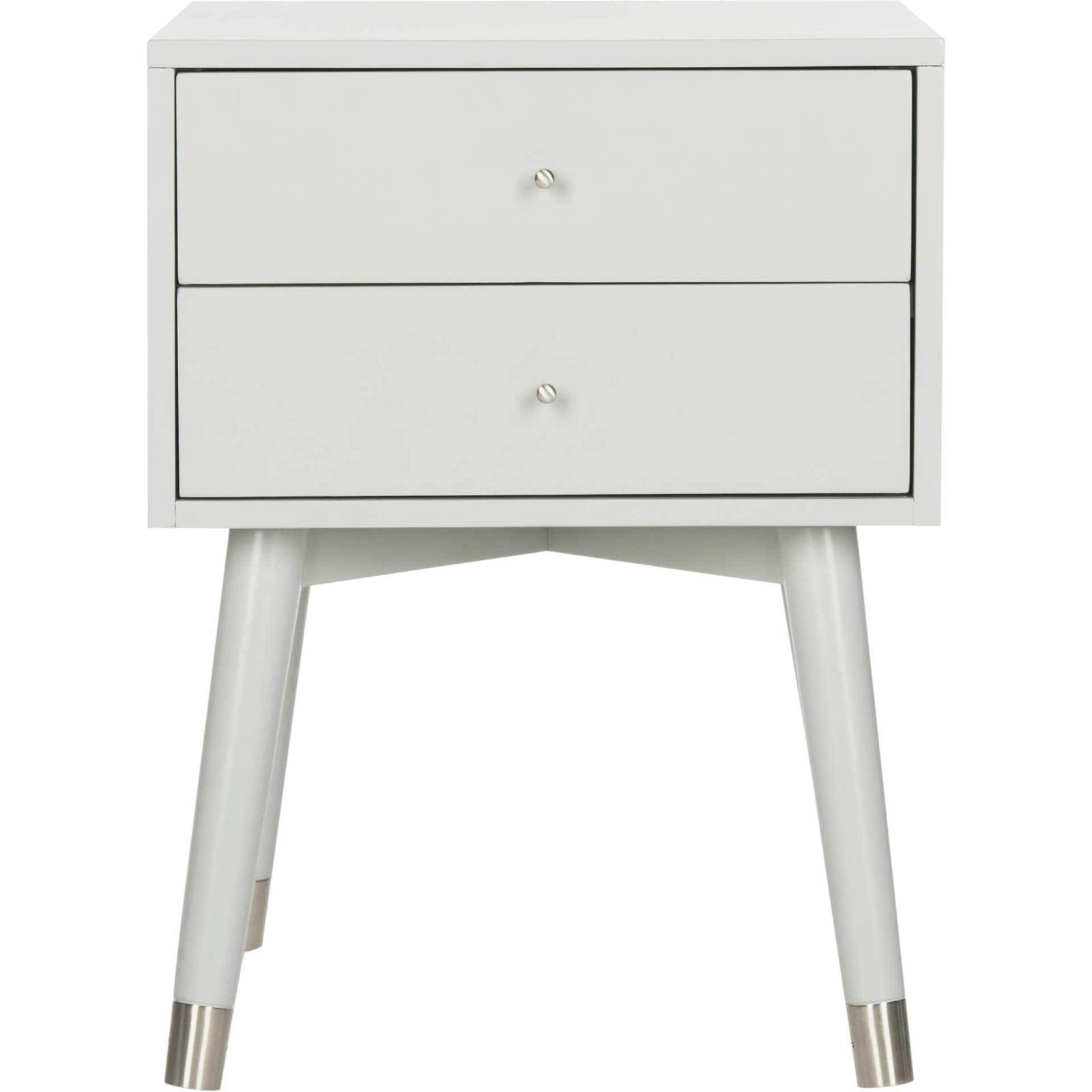 Lydia Silver Cap Nightstand Gray