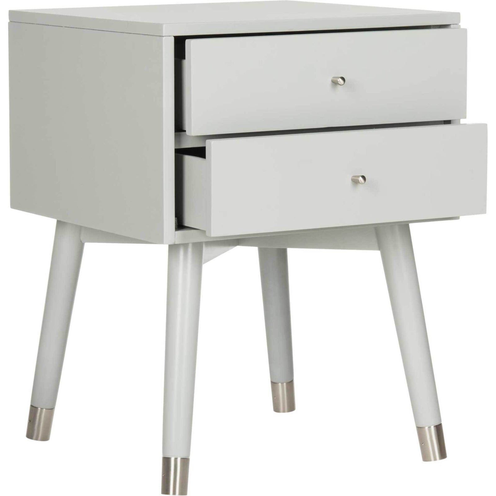 Lydia Silver Cap Nightstand Gray