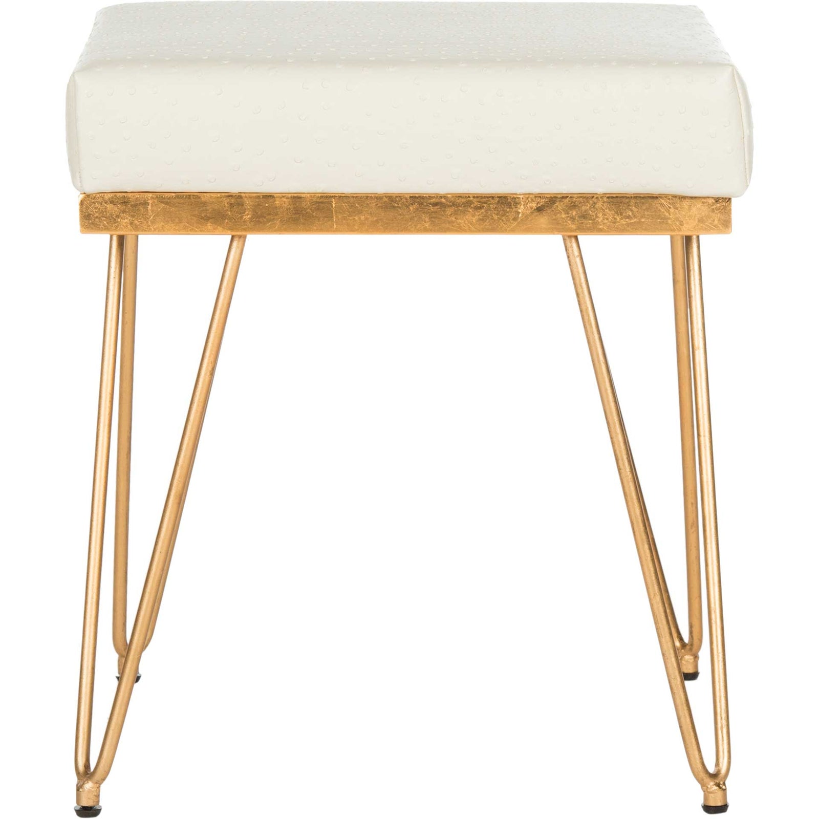 Jennifer Faux Ostrich Square Bench Cream
