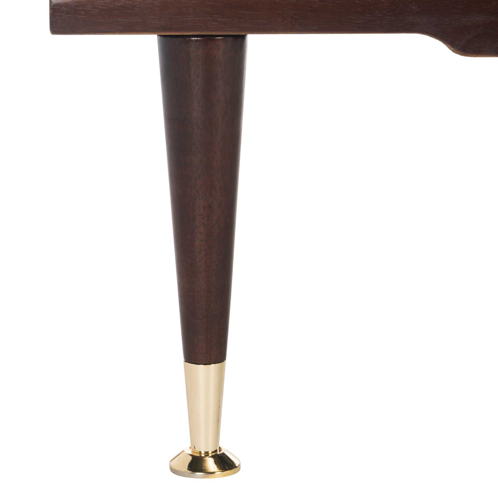 Eleanor Velvet Gold Cap Bench Maroon/Espresso