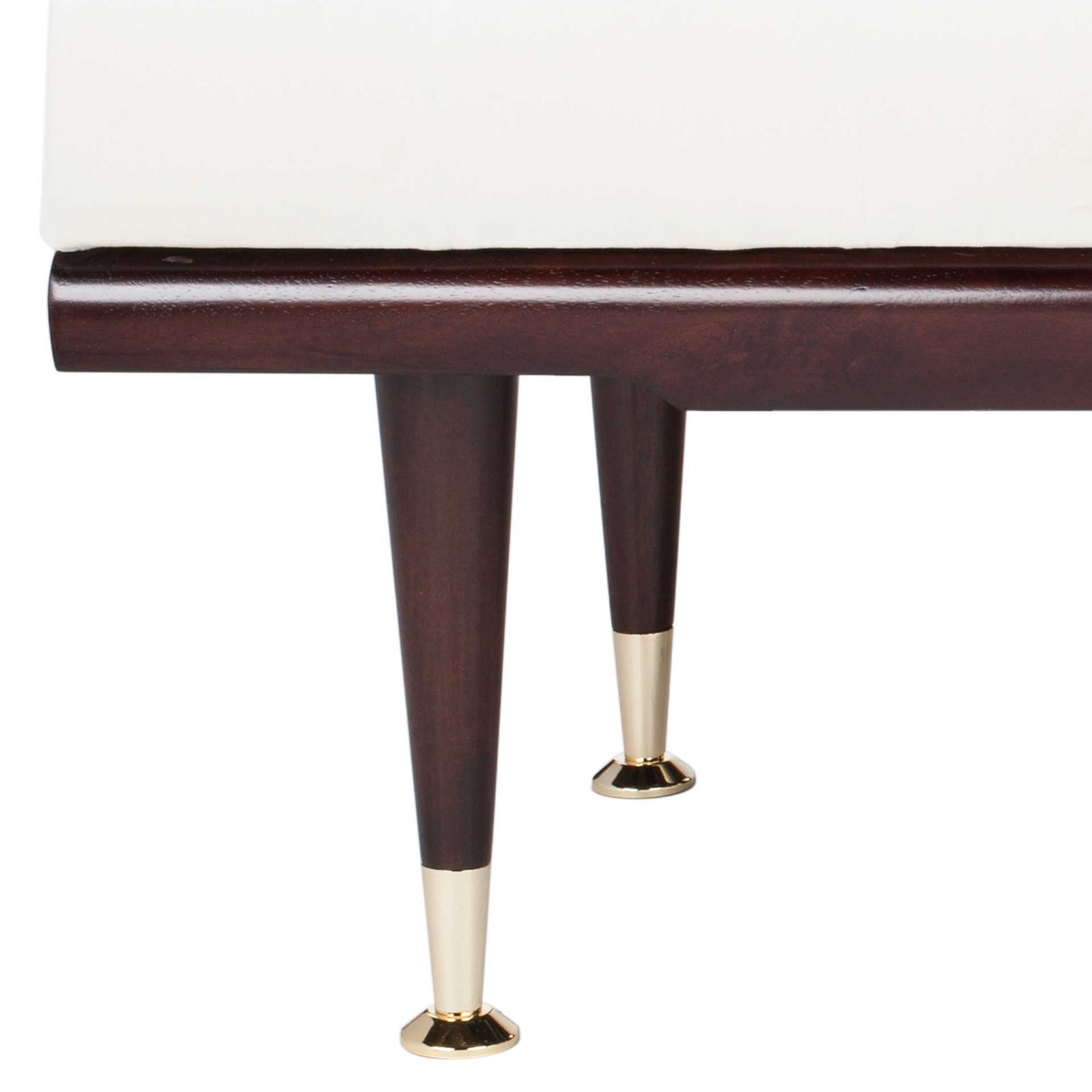 Eleanor Velvet Gold Cap Bench Beige/Espresso