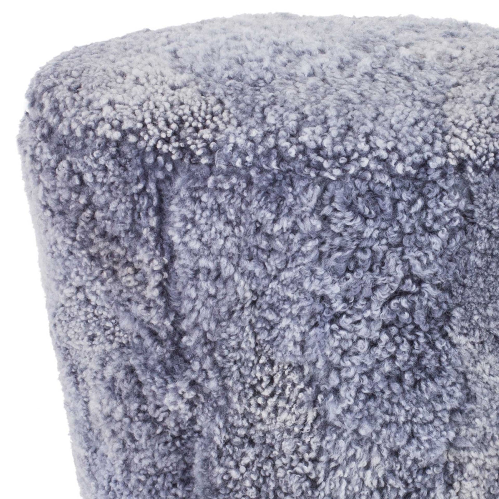 Orbit Retro Sheepskin Ottoman Light Blue