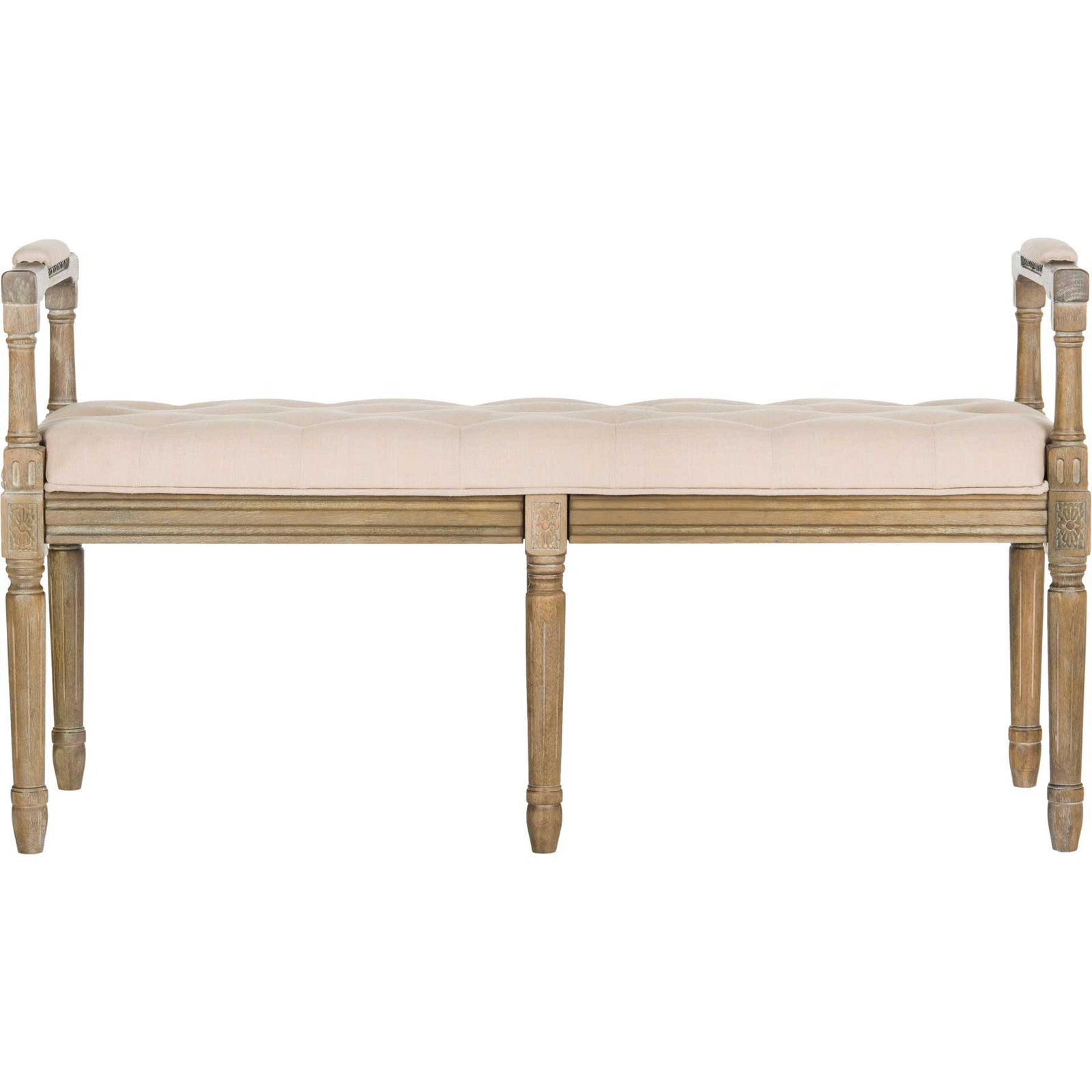 Raja Linen Rustic Oak Bench Beige/Rustic Oak