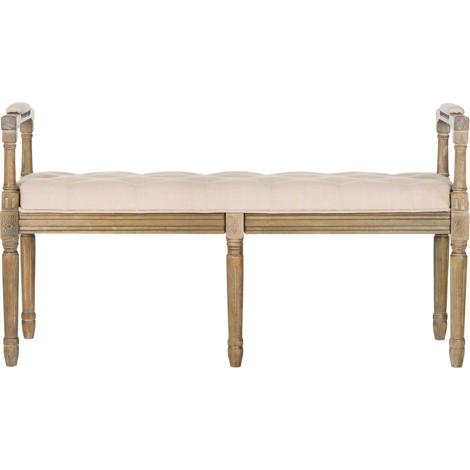 Raja Linen Rustic Oak Bench Beige/Rustic Oak