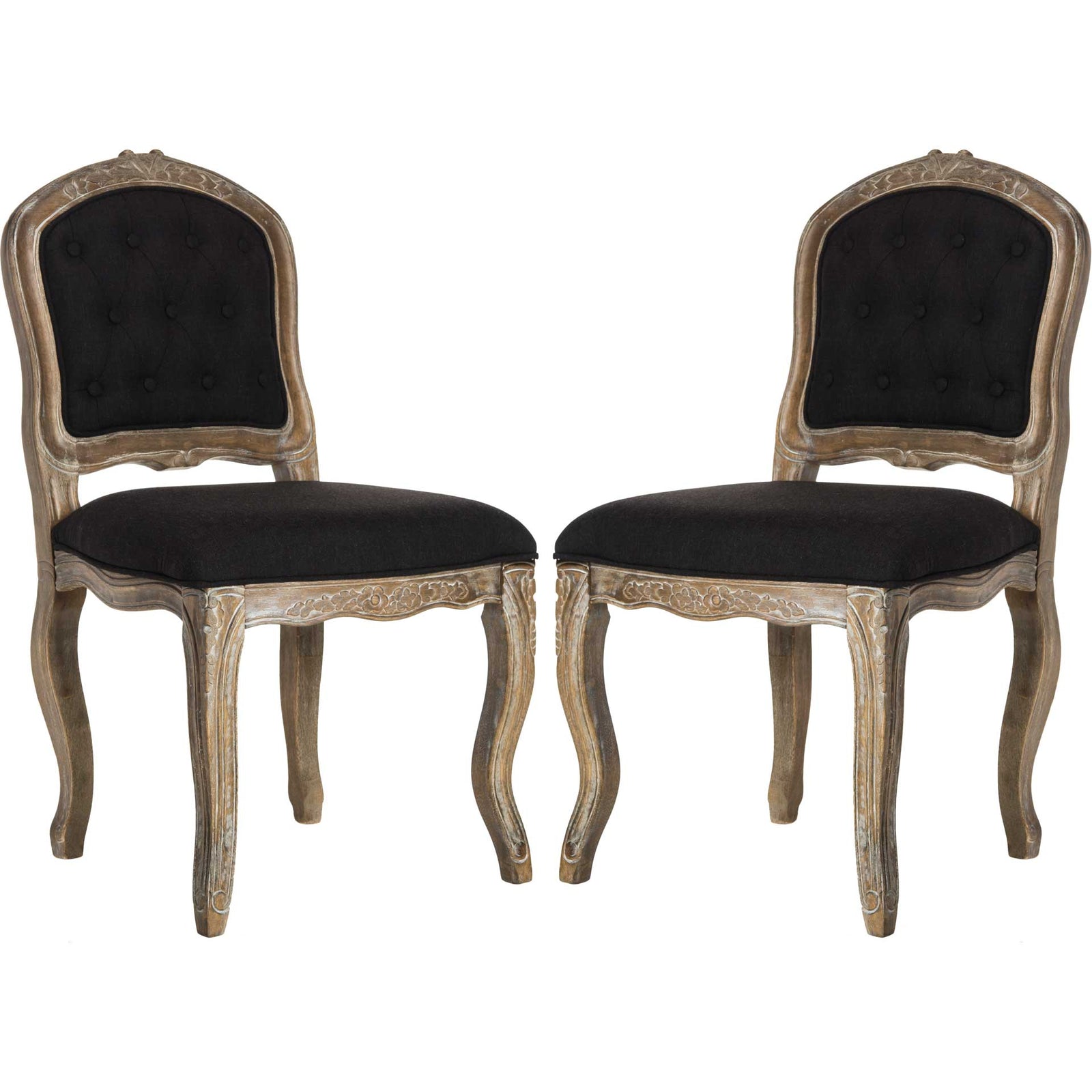 Eliezer Dining Chair Black/Rustic Oak (Set of 2)