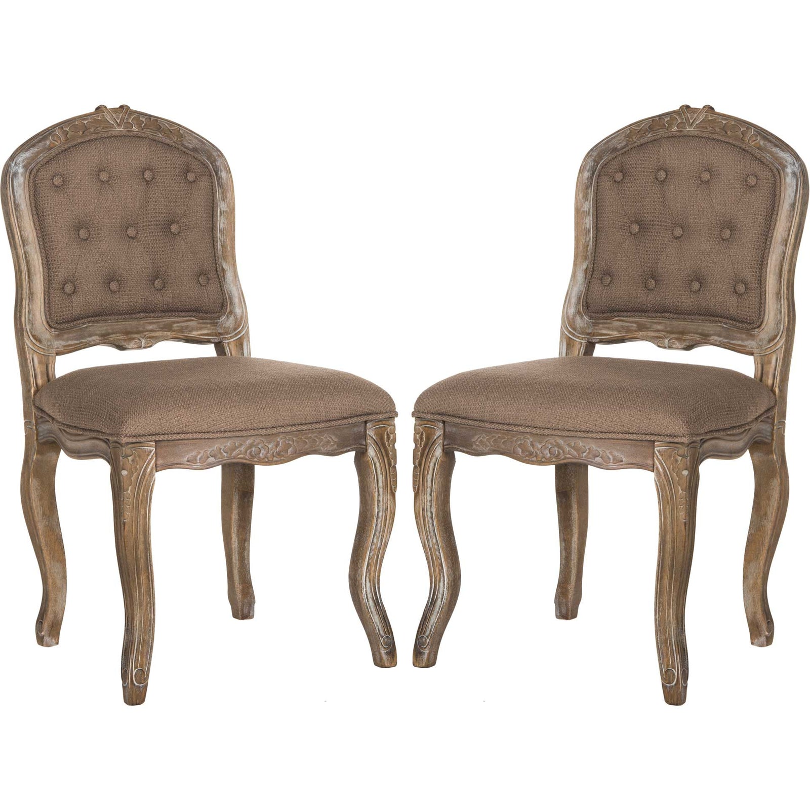 Eliezer Dining Chair Dark Brown/Rustic Oak (Set of 2)