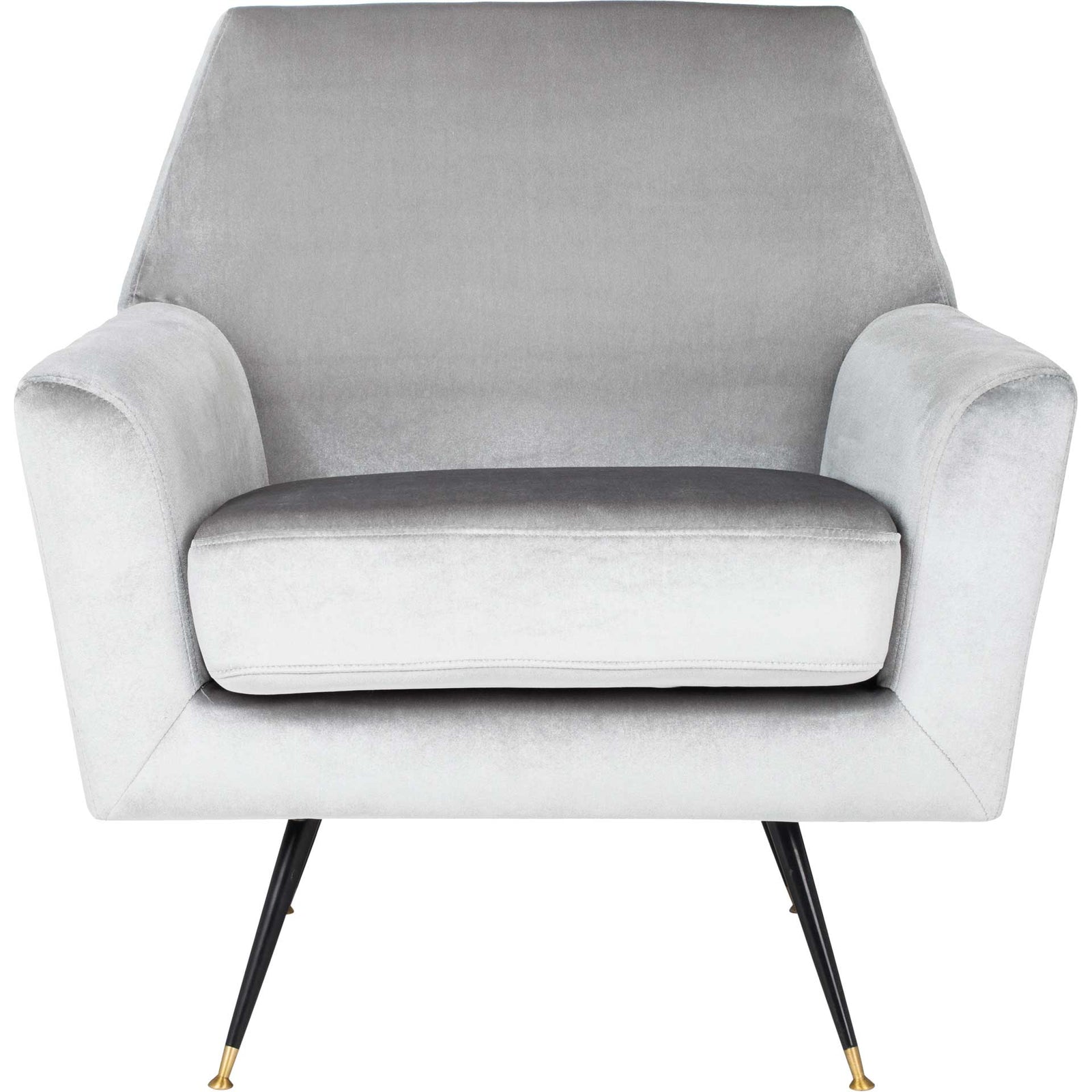 Nyla Velvet Accent Chair Light Gray