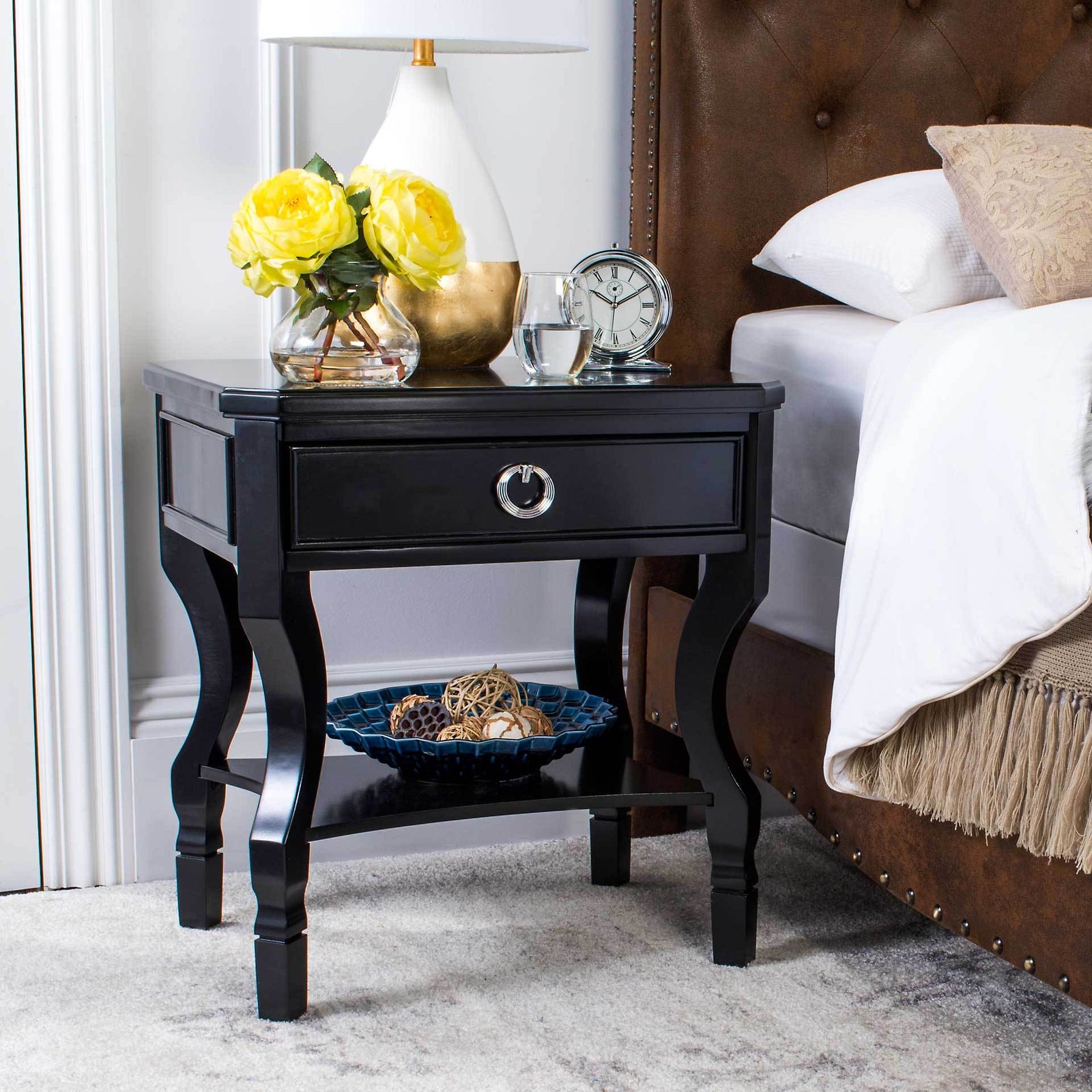 Albert One Drawer Nightstand Black