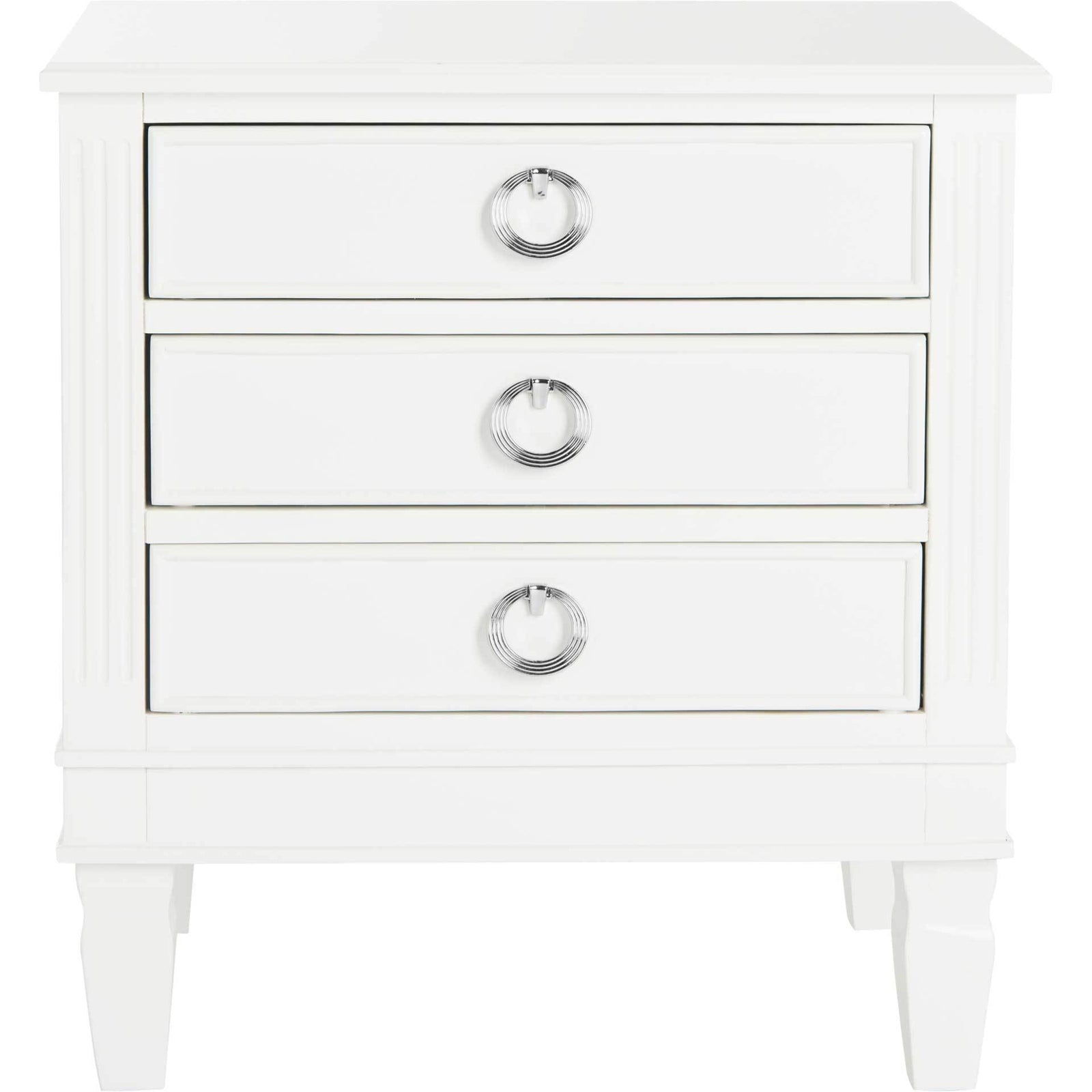 Kinsley Three Drawer Nightstand White