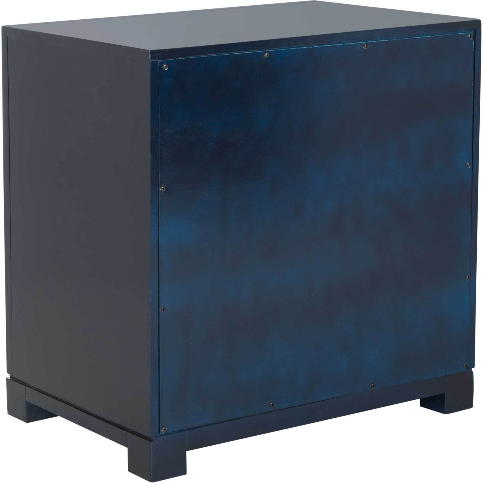 Randy 3 Drawer Greek Key Nightstand Navy