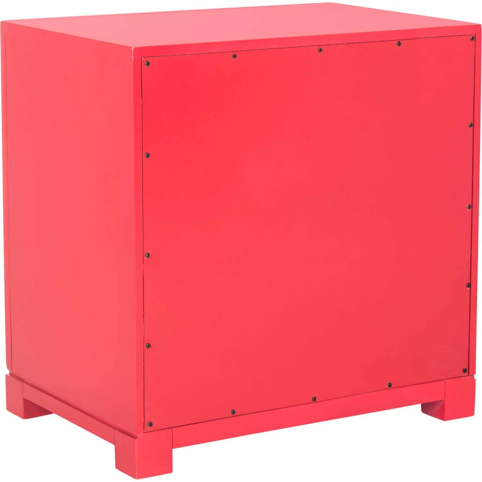 Randy 3 Drawer Greek Key Nightstand Red