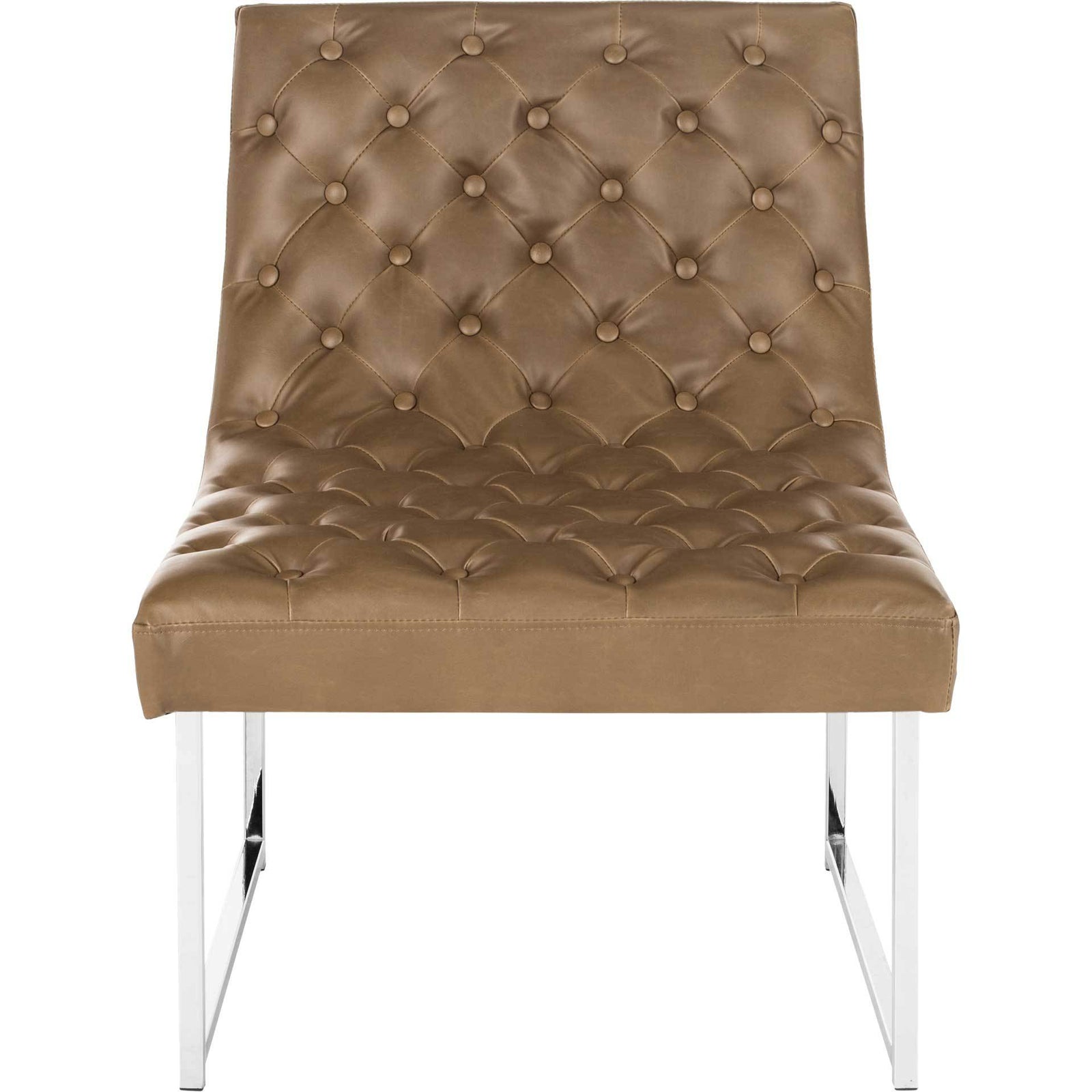 Hana Leather Tufted Accent Chair Antique Taupe