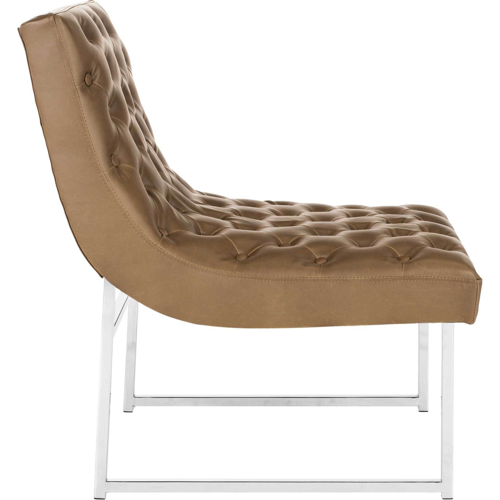 Hana Leather Tufted Accent Chair Antique Taupe