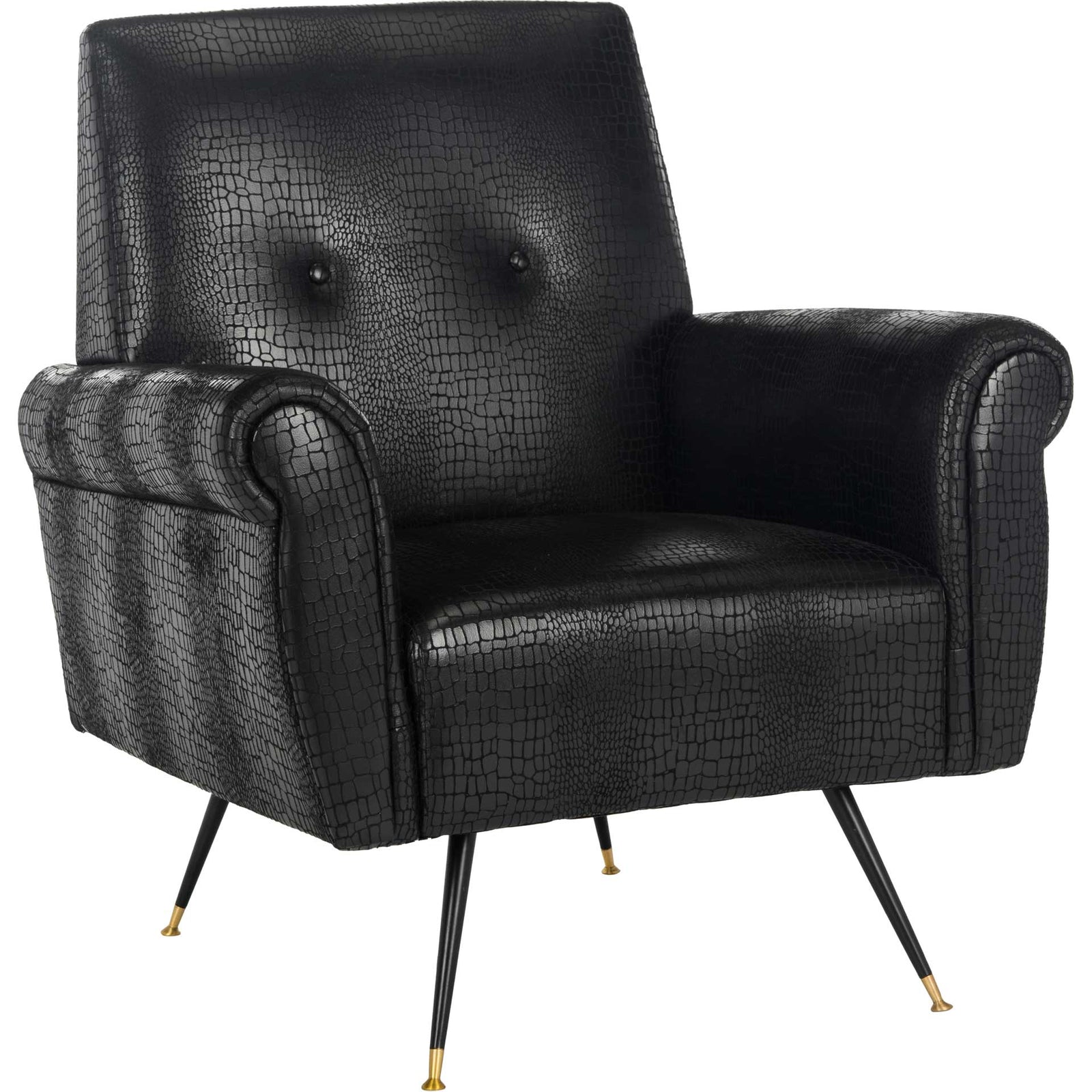 Milton Faux Leather Accent Chair Black
