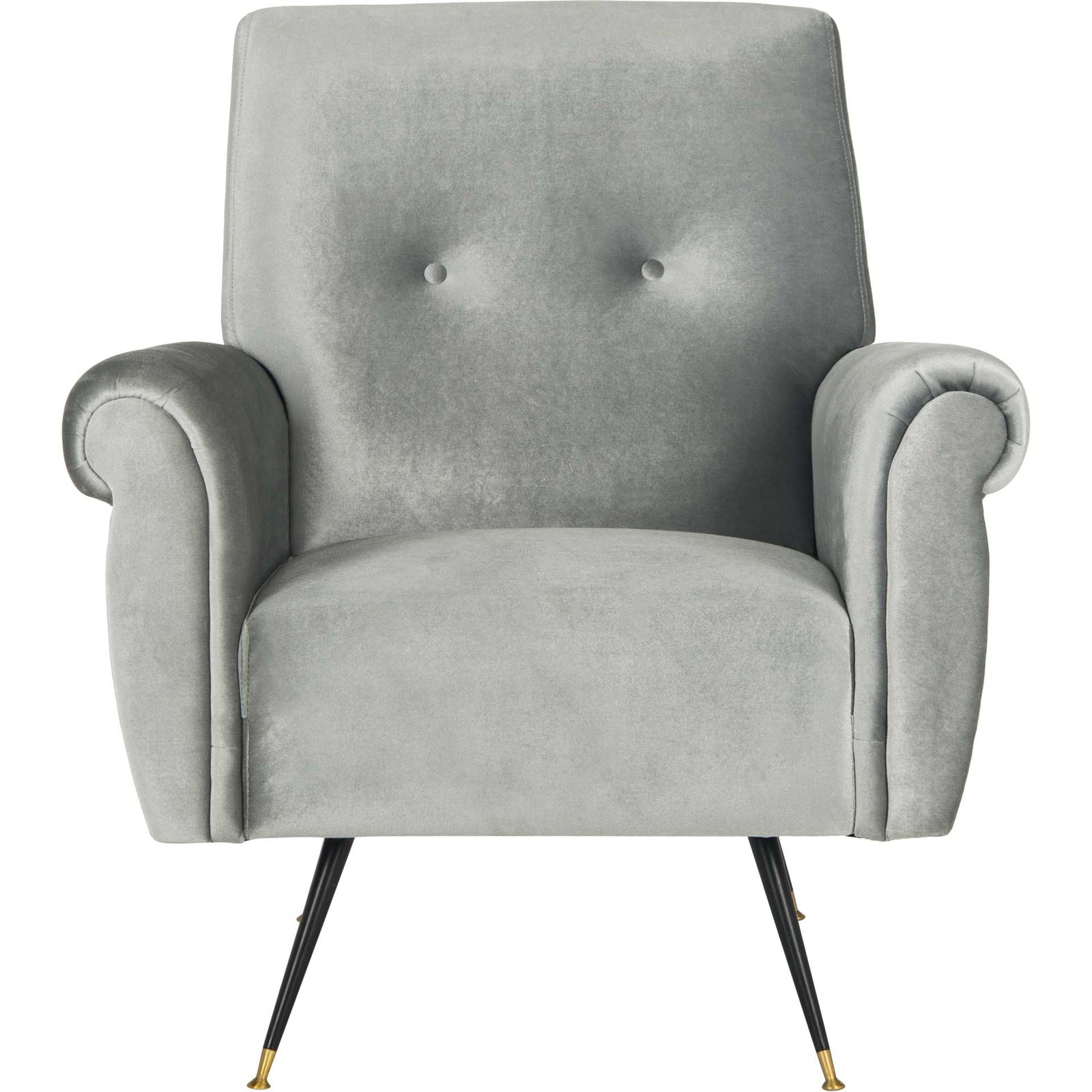 Milton Velvet Accent Chair Light Gray