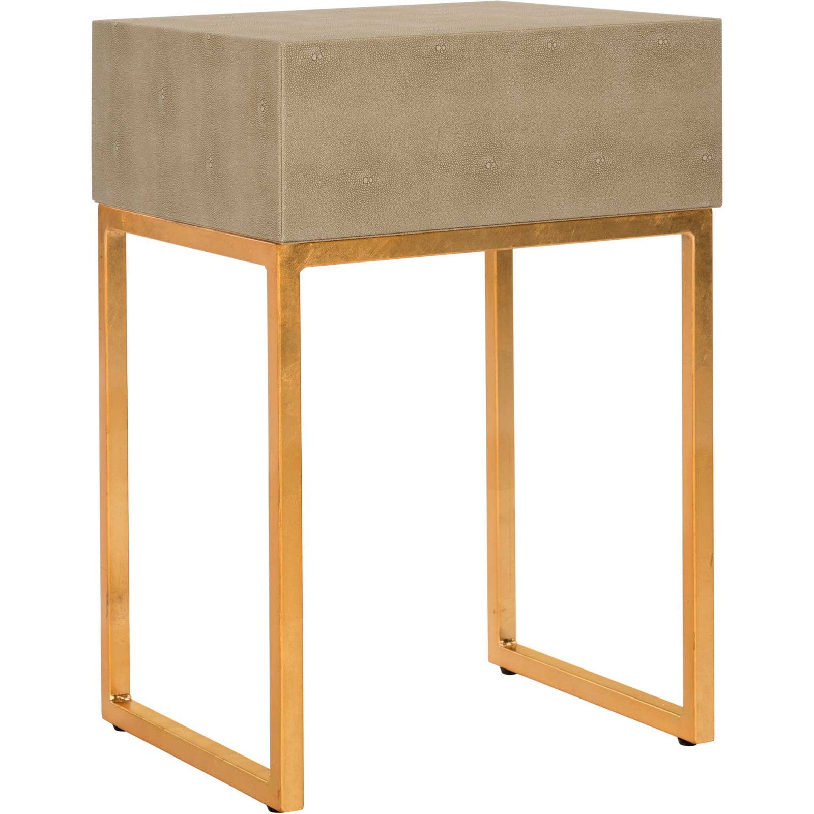 Monetta Shagreen Modern Side Table Light Taupe