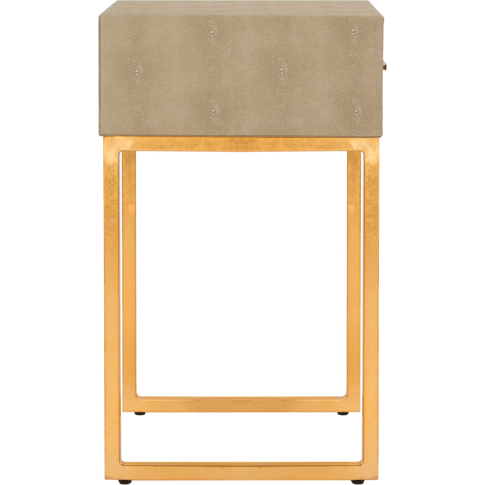 Monetta Shagreen Modern Side Table Light Taupe