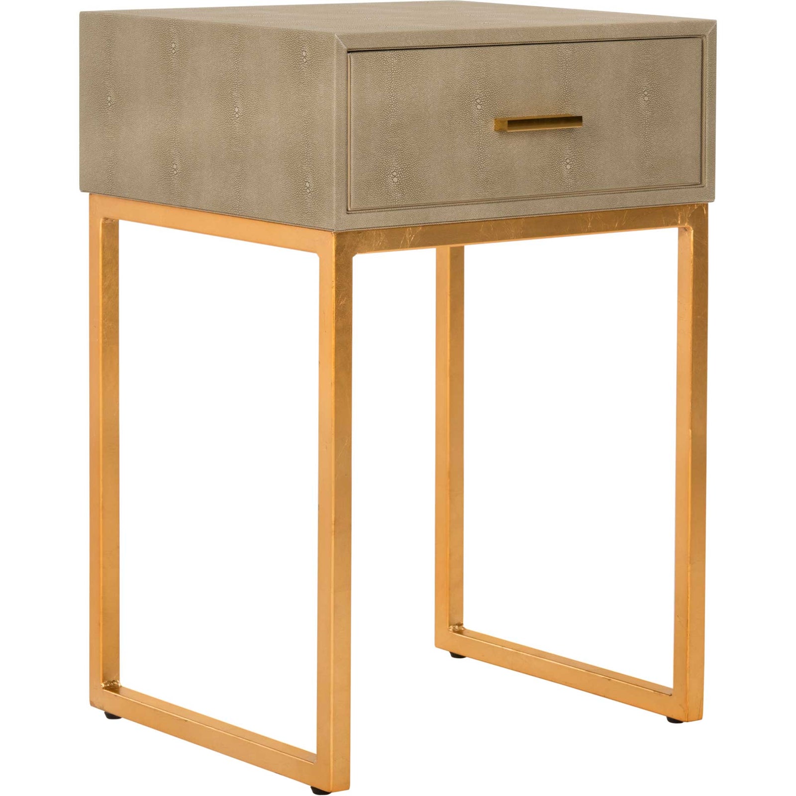 Monetta Shagreen Modern Side Table Light Taupe