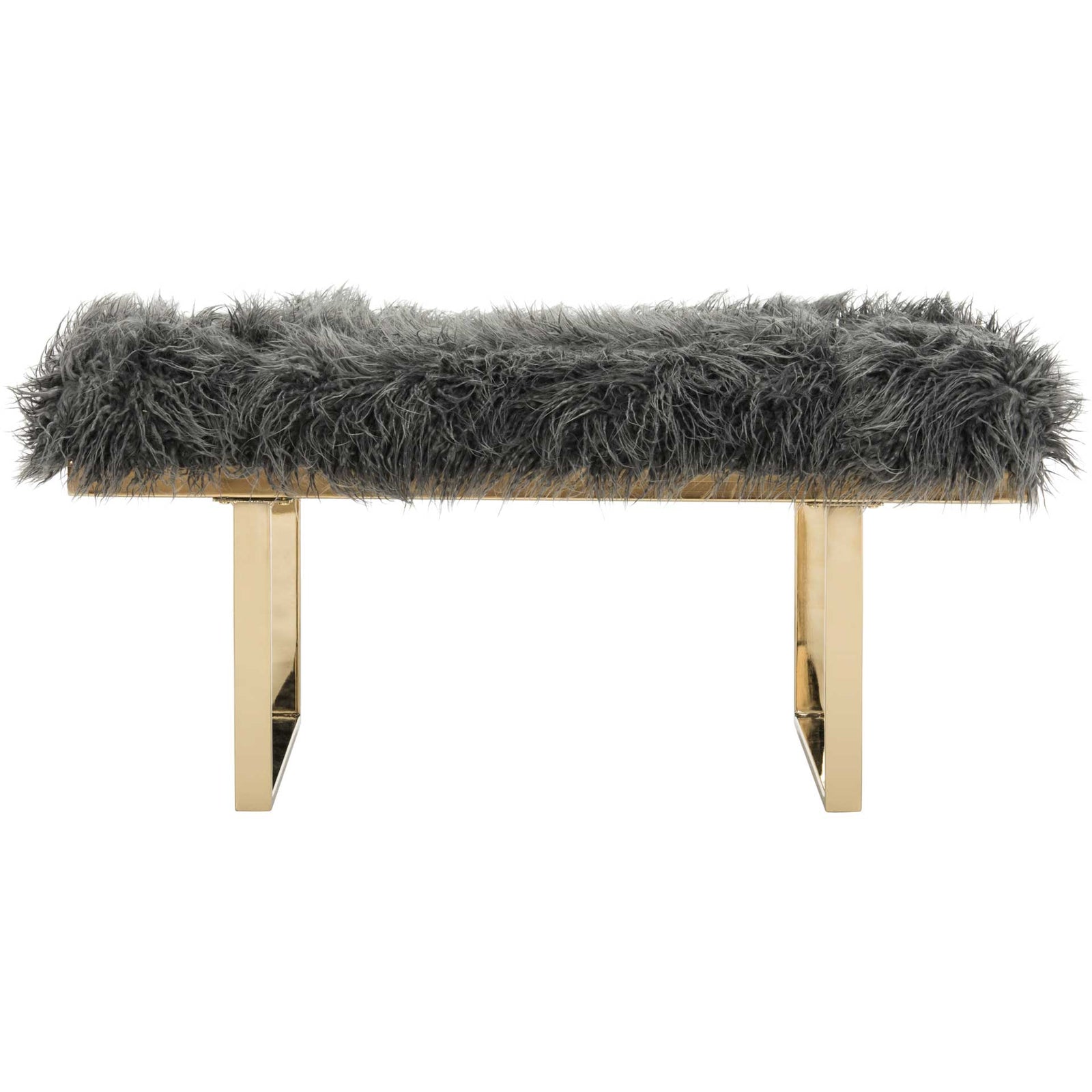Maddison Faux Sheepskin Bench Gray