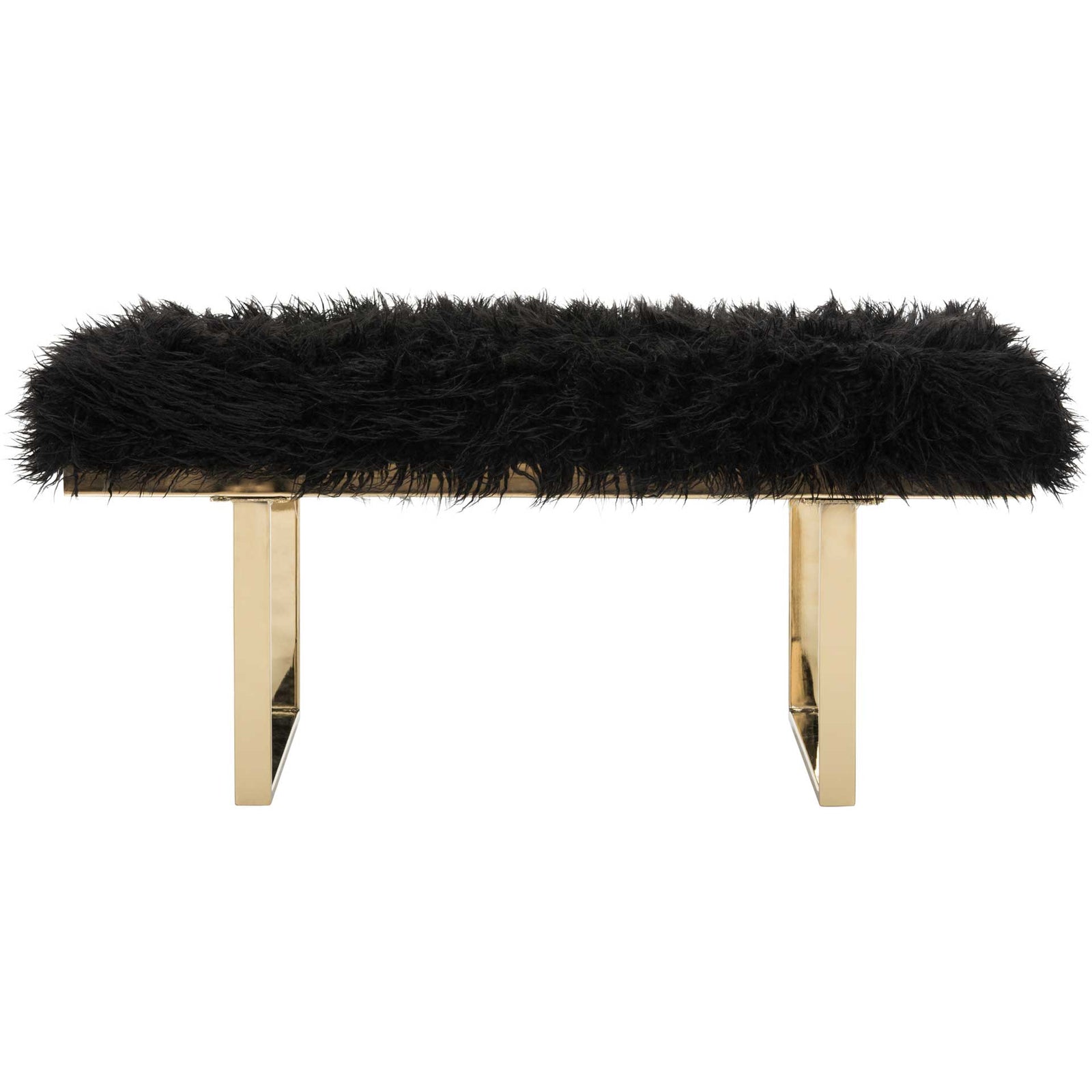 Maddison Faux Sheepskin Bench Black