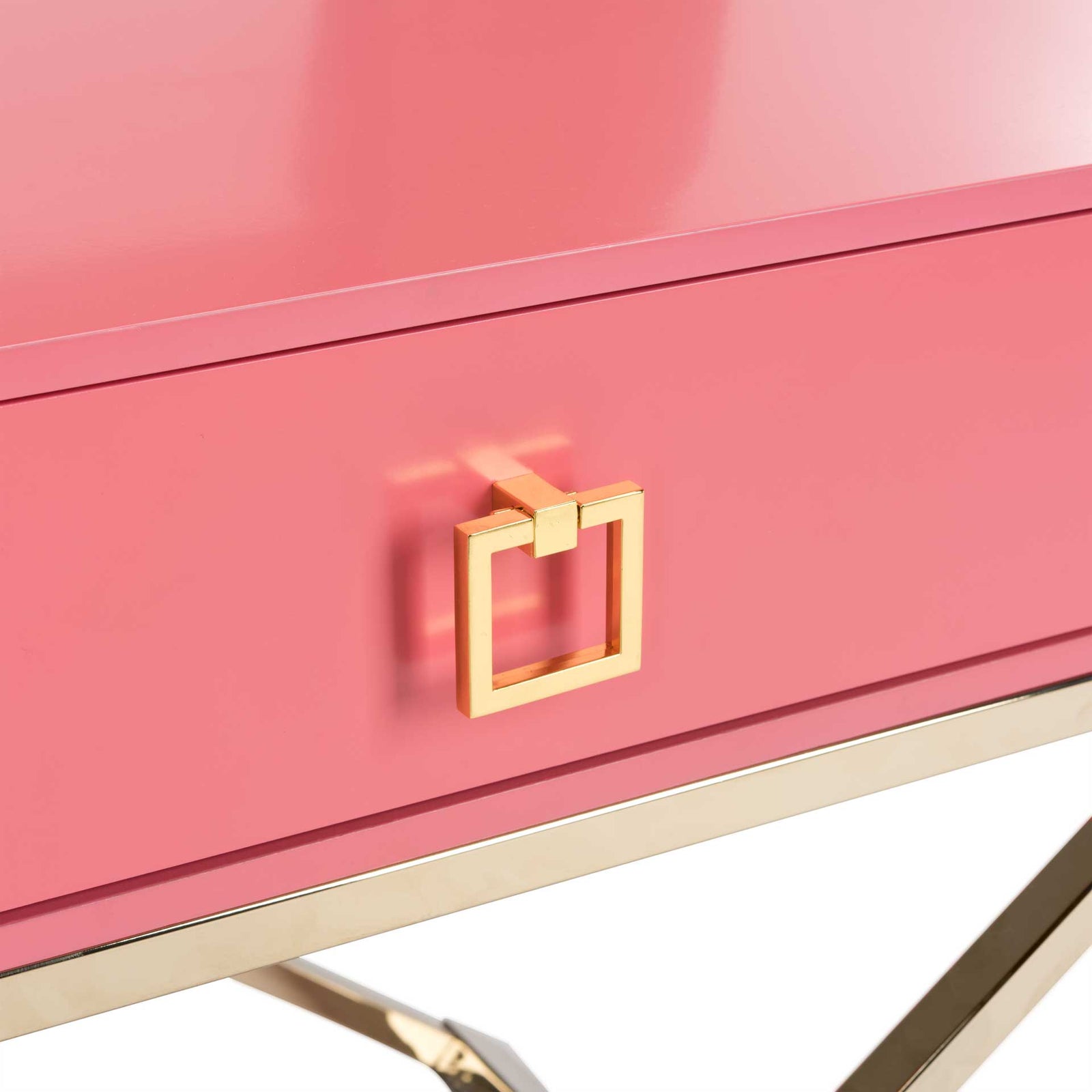 Zariah Modern Cross Leg Nightstand Pink