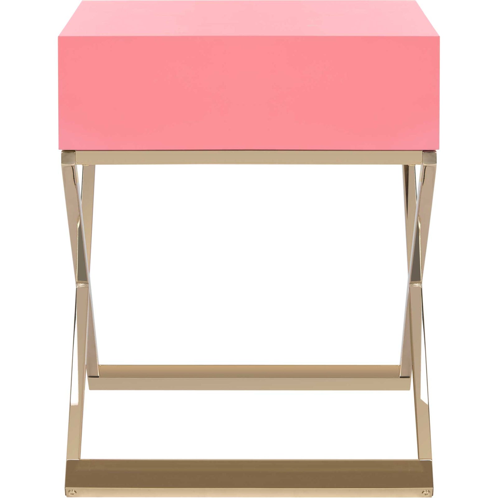 Zariah Modern Cross Leg Nightstand Pink