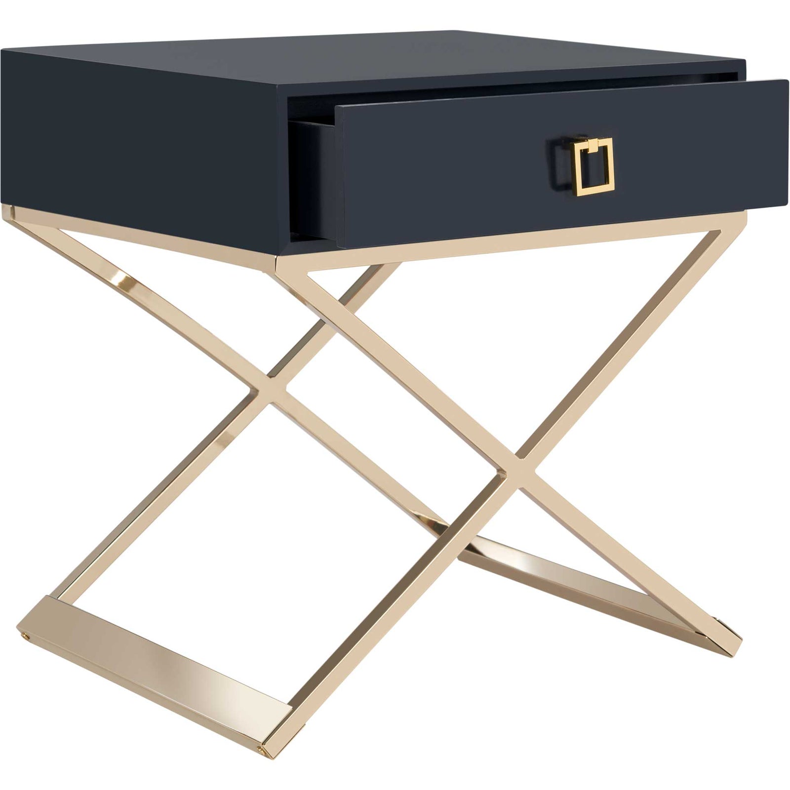 Zariah Modern Cross Leg End Table Navy