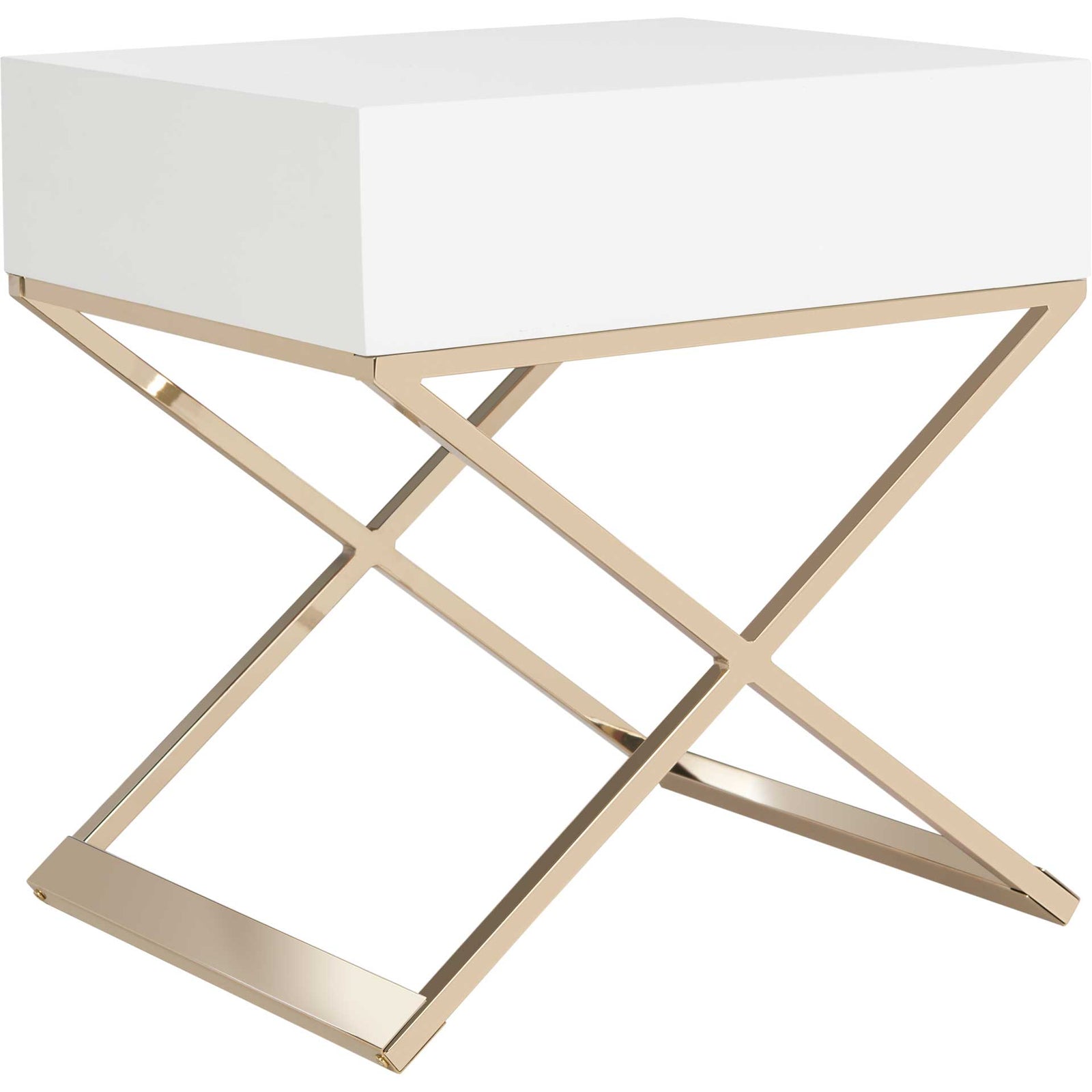 Zariah Modern Cross Leg End Table White