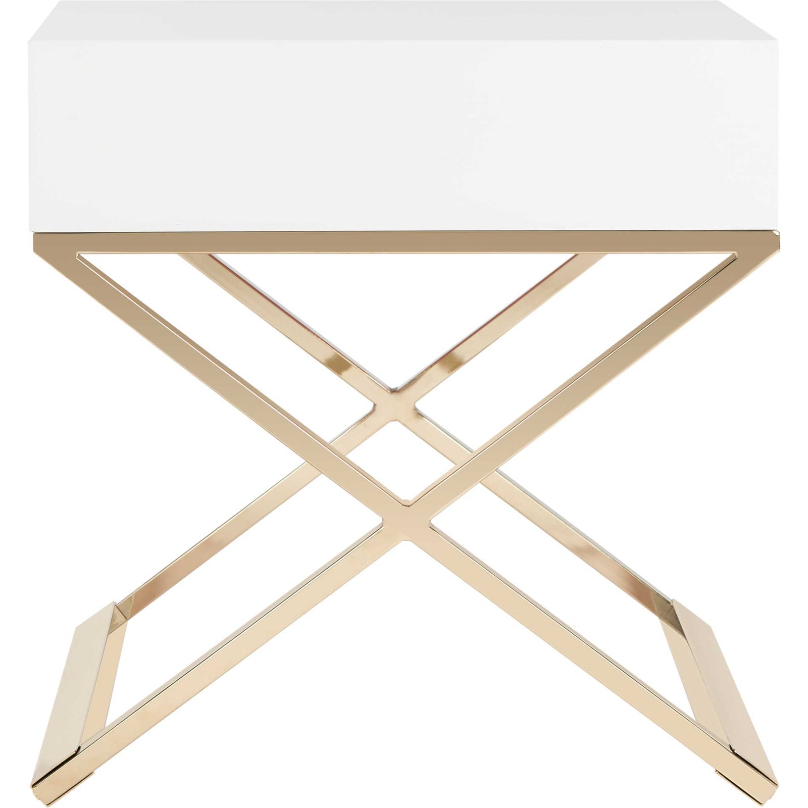 Zariah Modern Cross Leg End Table White
