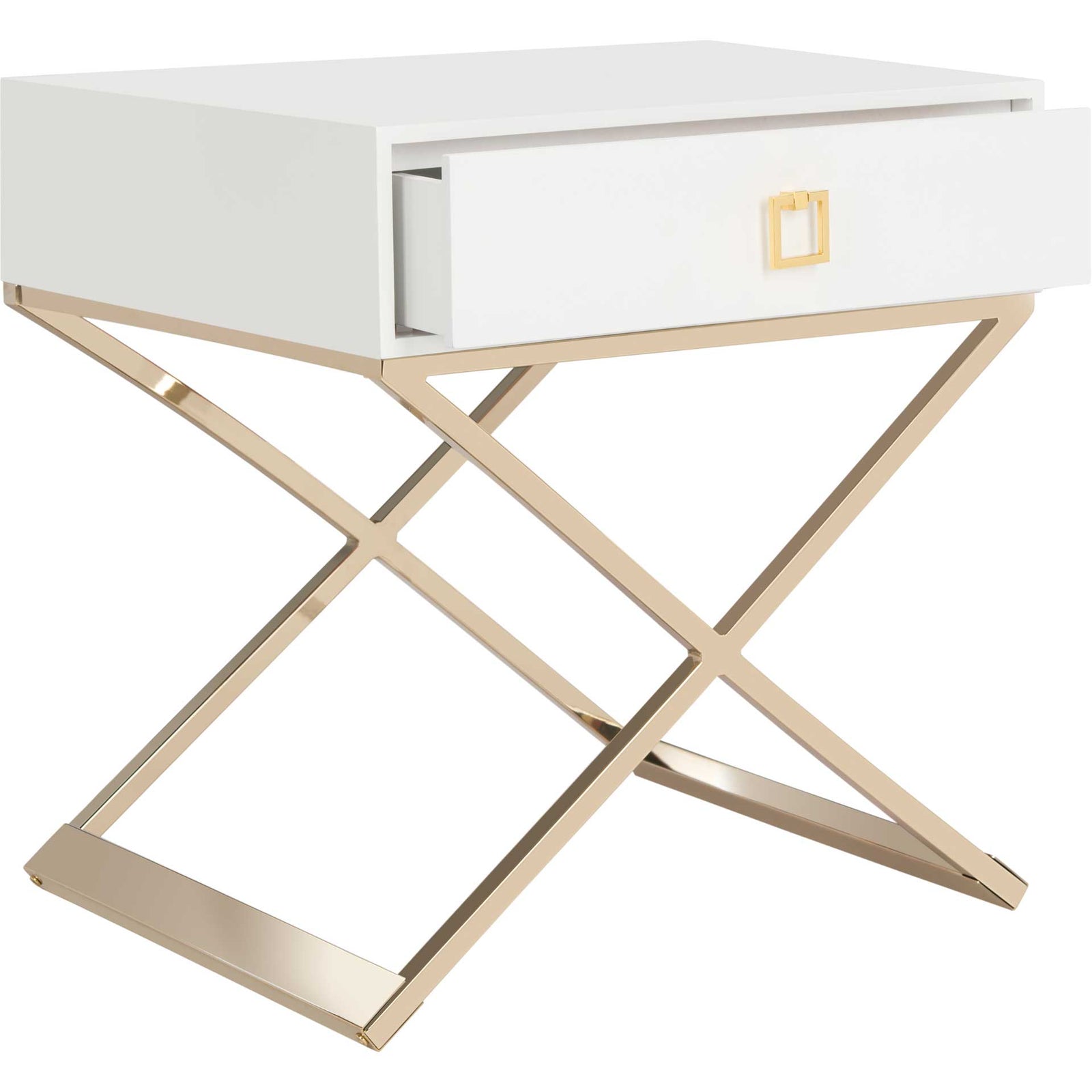 Zariah Modern Cross Leg End Table White