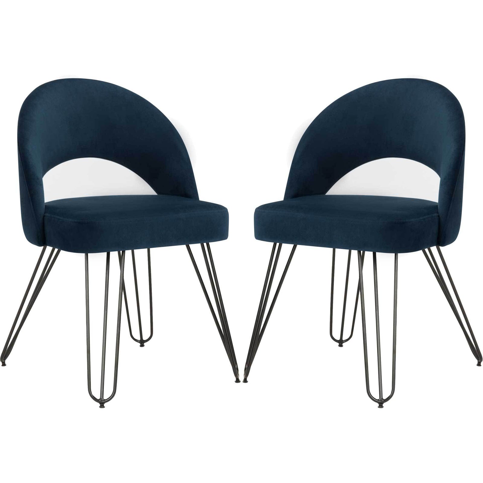 Jolene Velvet Side Chair Navy (Set of 2)